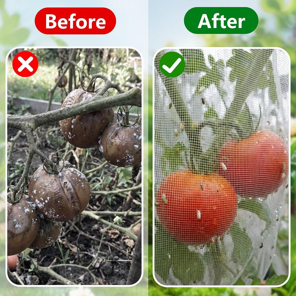 4 Pcs Garden Bird Netting for Square Plant Cage, 59" x 18" x 18" Tomato Cage Garden Net Cover with Zipper, Tomato