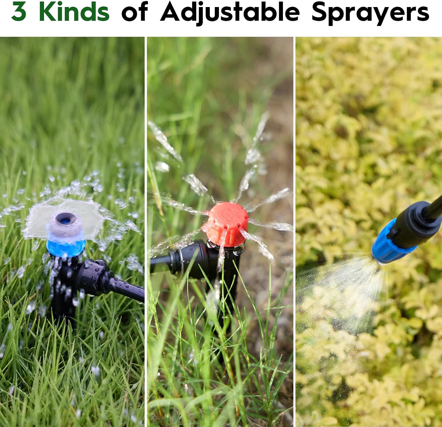 200FT Quick-Connect Drip Irrigation System, Automatic Irrigation Kit with 40FT 2/5" & 160FT 1/4" Tubing and Adjustable