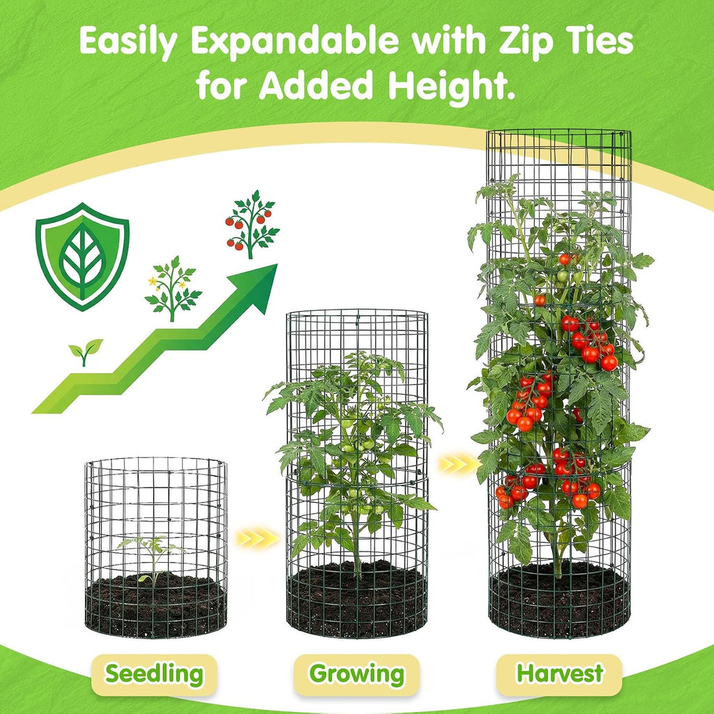 10 Pack Round Plant Protector from Animals – 30pcs 12" × 12" Metal Wire Mesh Garden Plant Cages Wire Plant Covers
