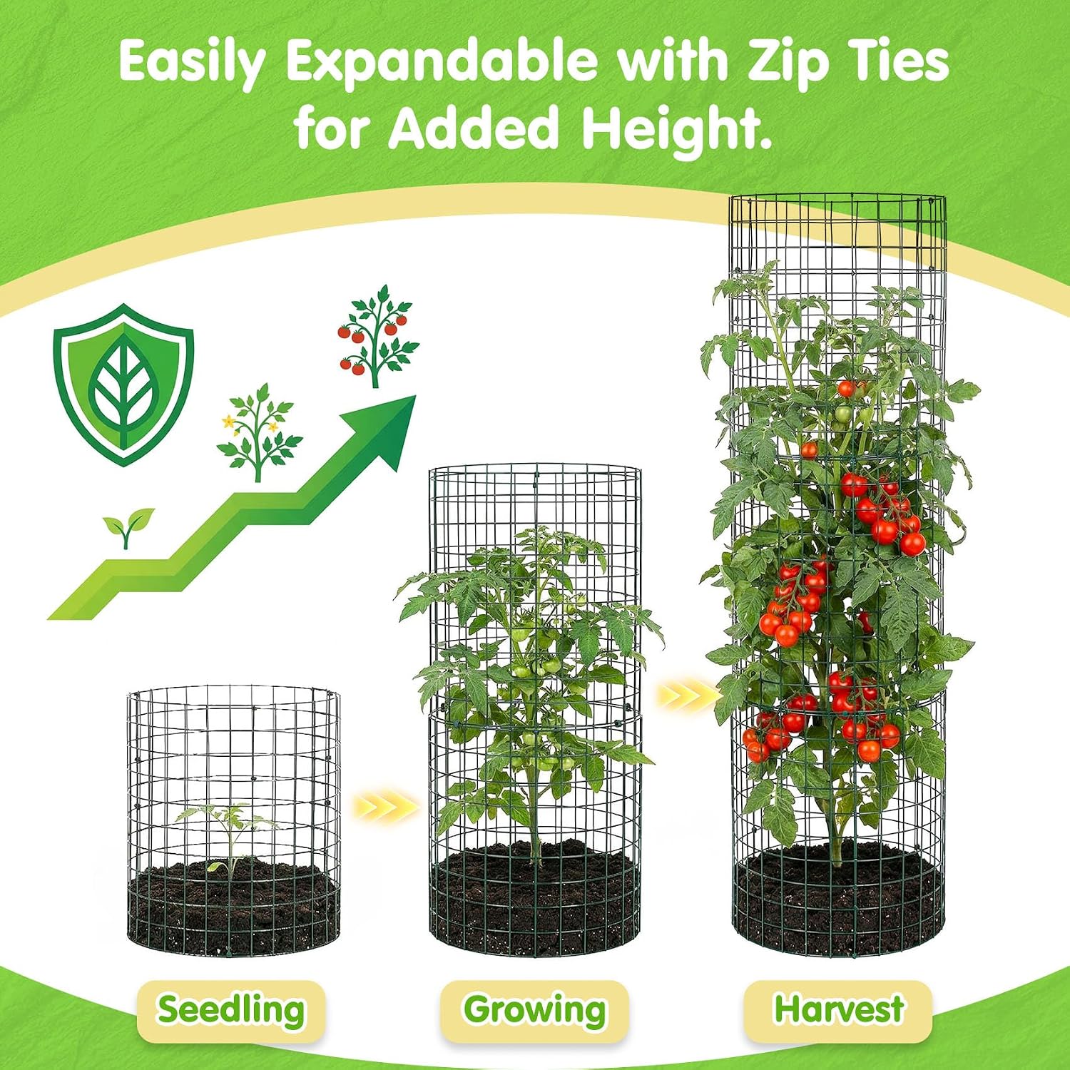 10 Pack Round Plant Protector from Animals – 30pcs 12" × 12" Metal Wire Mesh Garden Plant Cages Wire Plant Covers