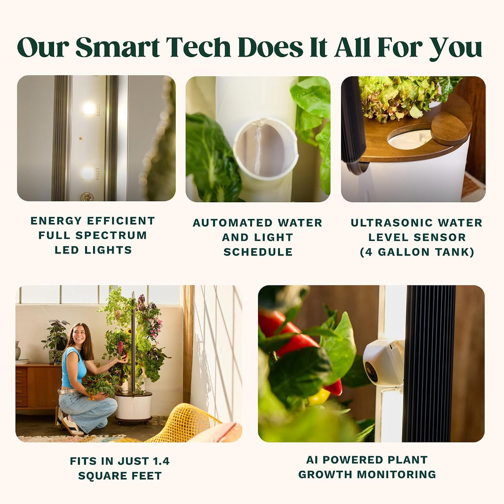 Gardyn Studio 2 Hydroponics Growing System - 16 Plants, Smart Tower | New & improved, non-GMO plants, herbs