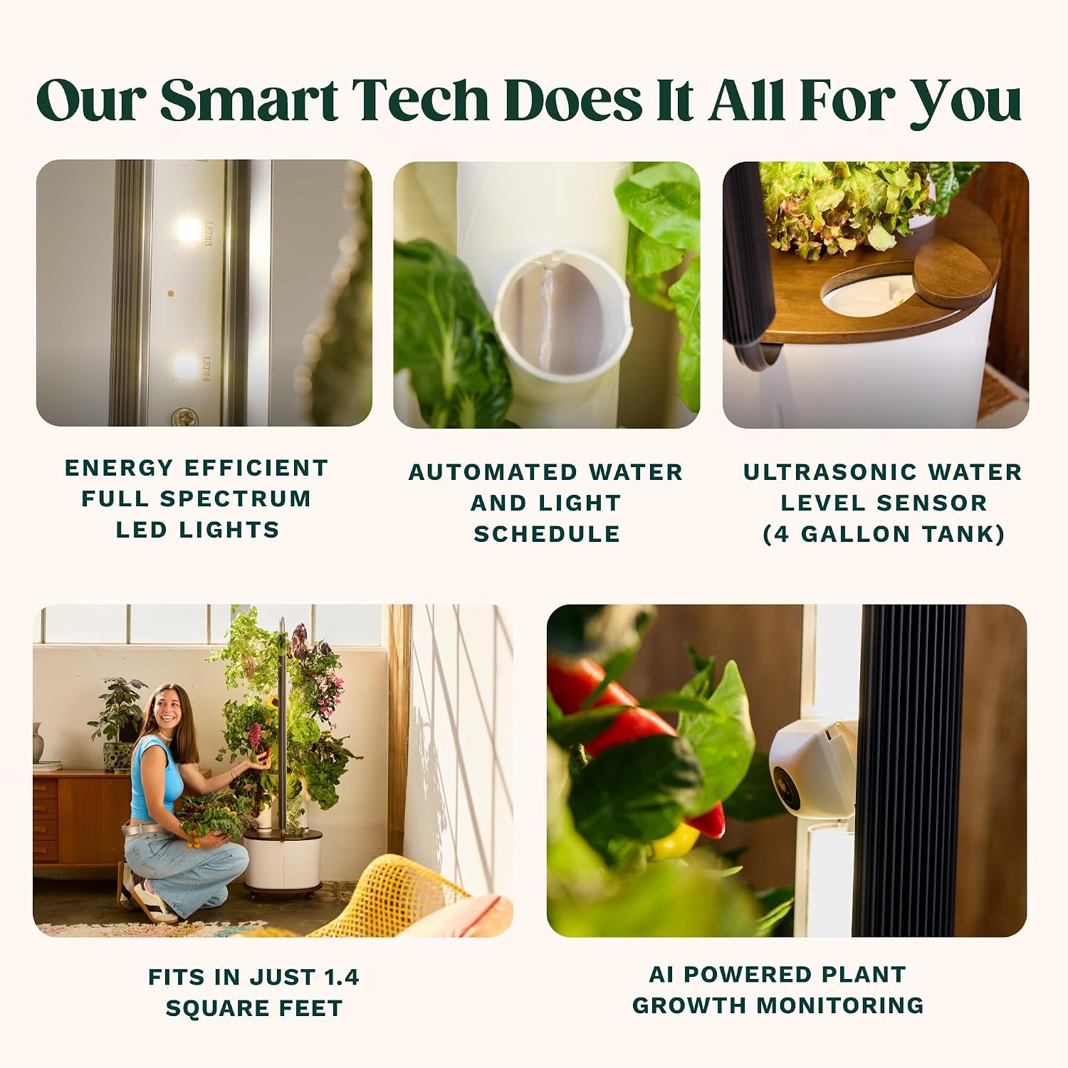 Gardyn Studio 2 Hydroponics Growing System - 16 Plants, Smart Tower | New & improved, non-GMO plants, herbs