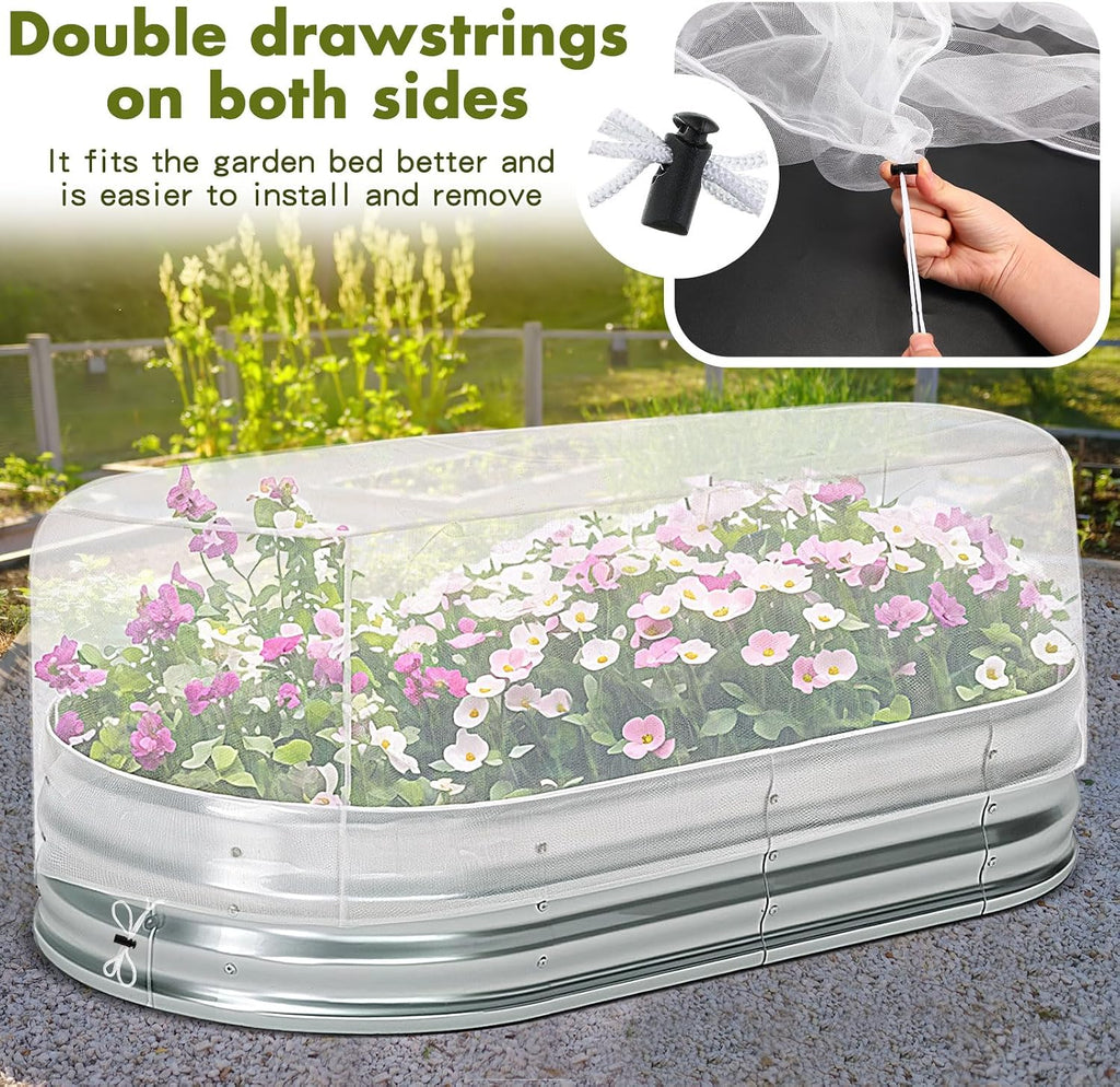 Woanger 3 Pack 8 x 4 x 2 ft Heightening Garden Netting for Raised Beds Plant Covers for Garden Protection Fine Mesh