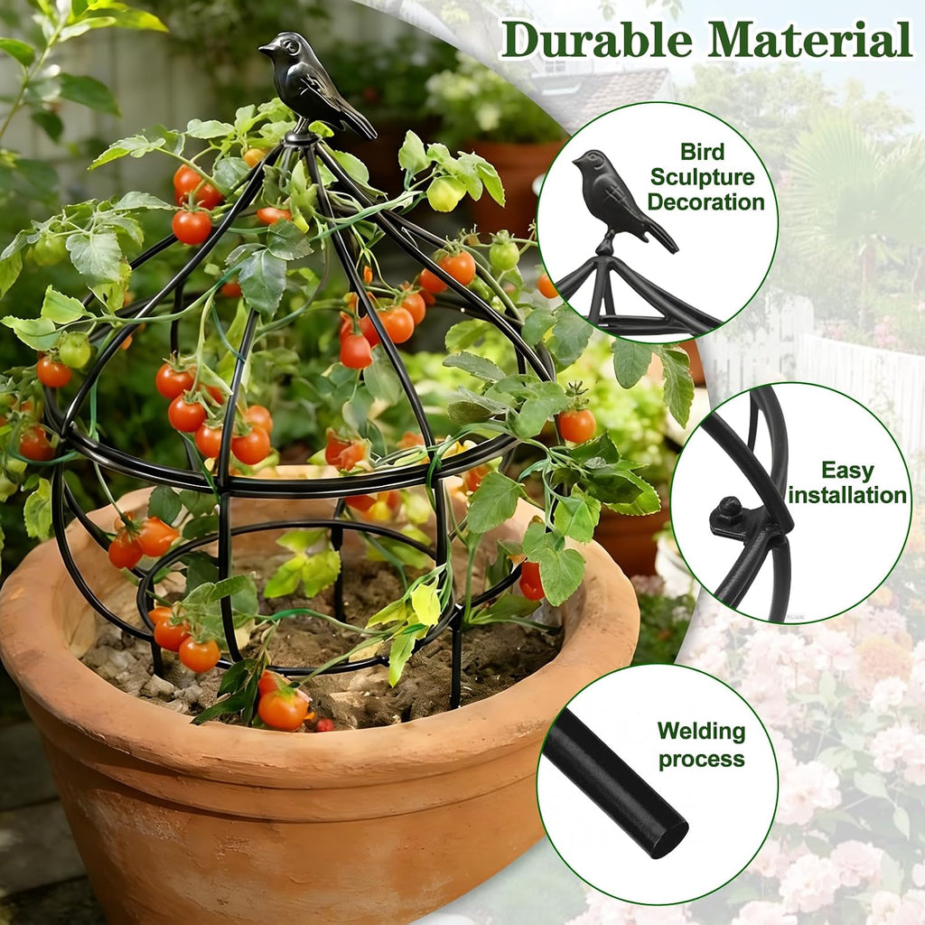 aboxoo Sturdy Metal Garden Obelisk Trellis, 11.5"x11.5"x18" Plant Support | Easily-assembled support for topiaries &