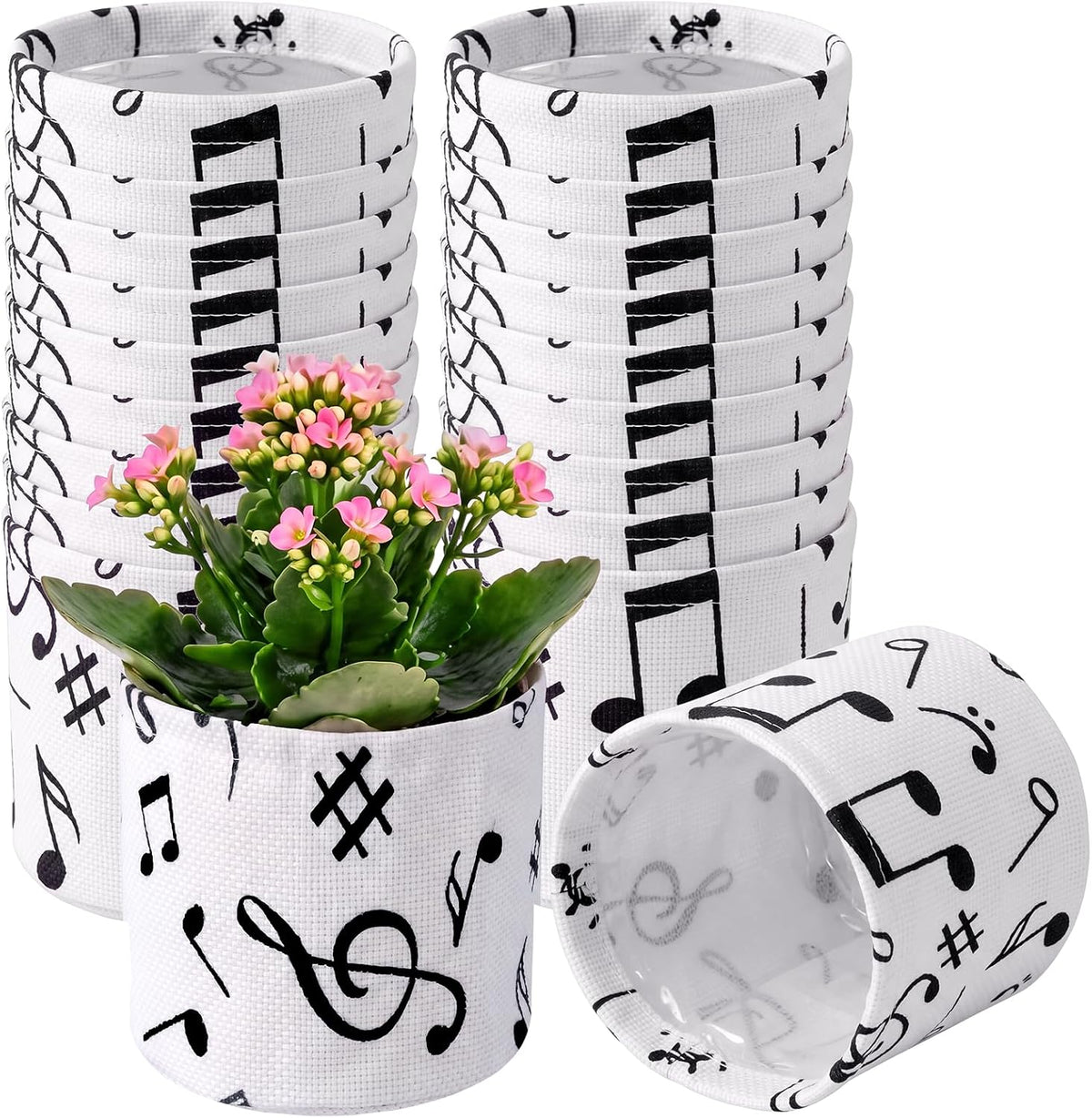 SATINIOR 24 Pack Musical Note Party Favors, Succulents Burlap Planter Pots