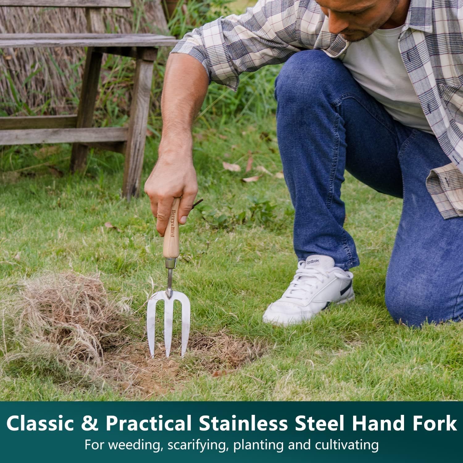 Berry&Bird Garden Tool Set 3 Pieces Stainless Steel Heavy Duty Garden Sets | Gardening Kit Include Hand Trowel Hand