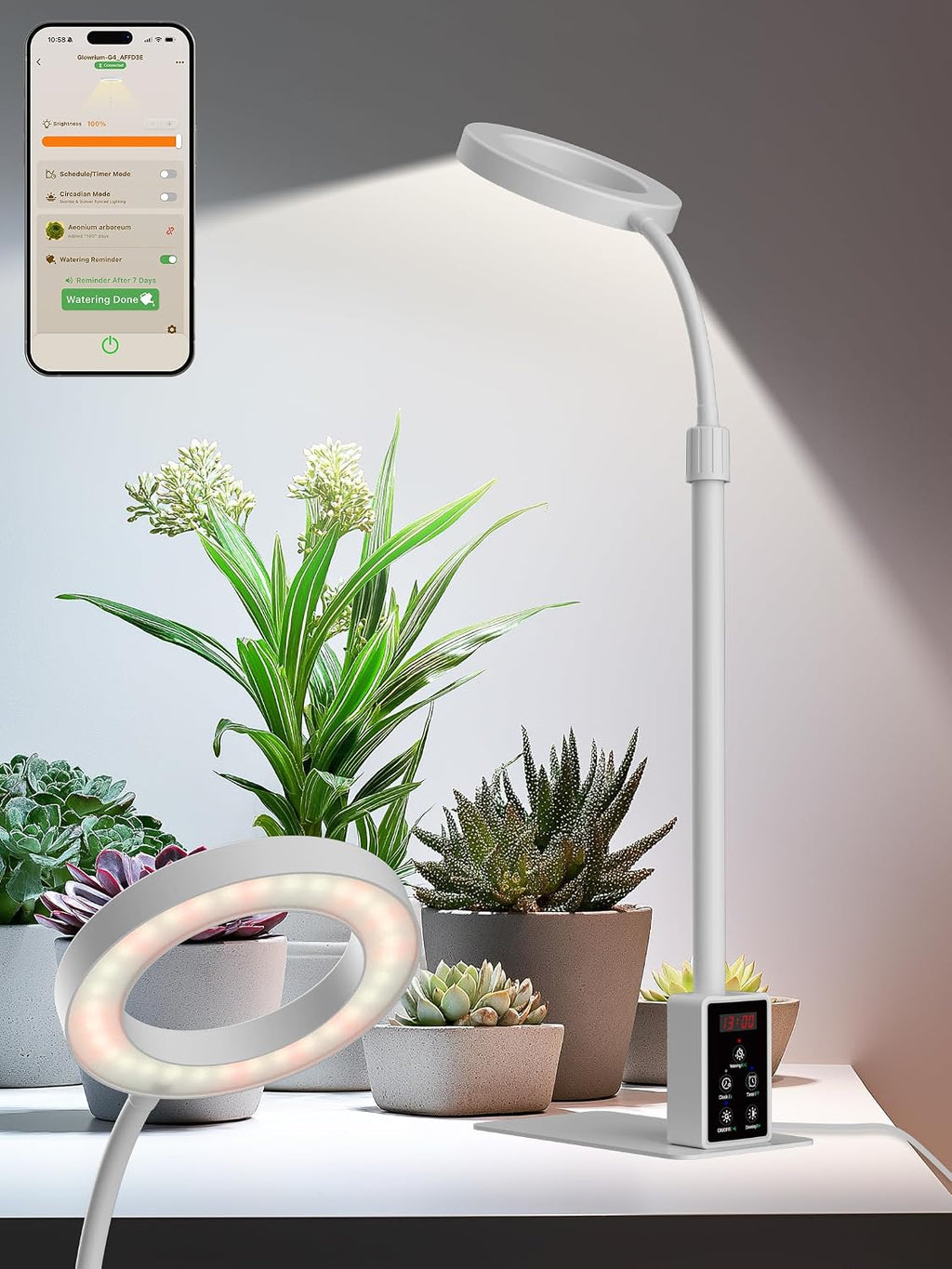 GLOWRIUM Smart Grow Lights for Indoor Plants, Full Spectrum LED Plant Light
