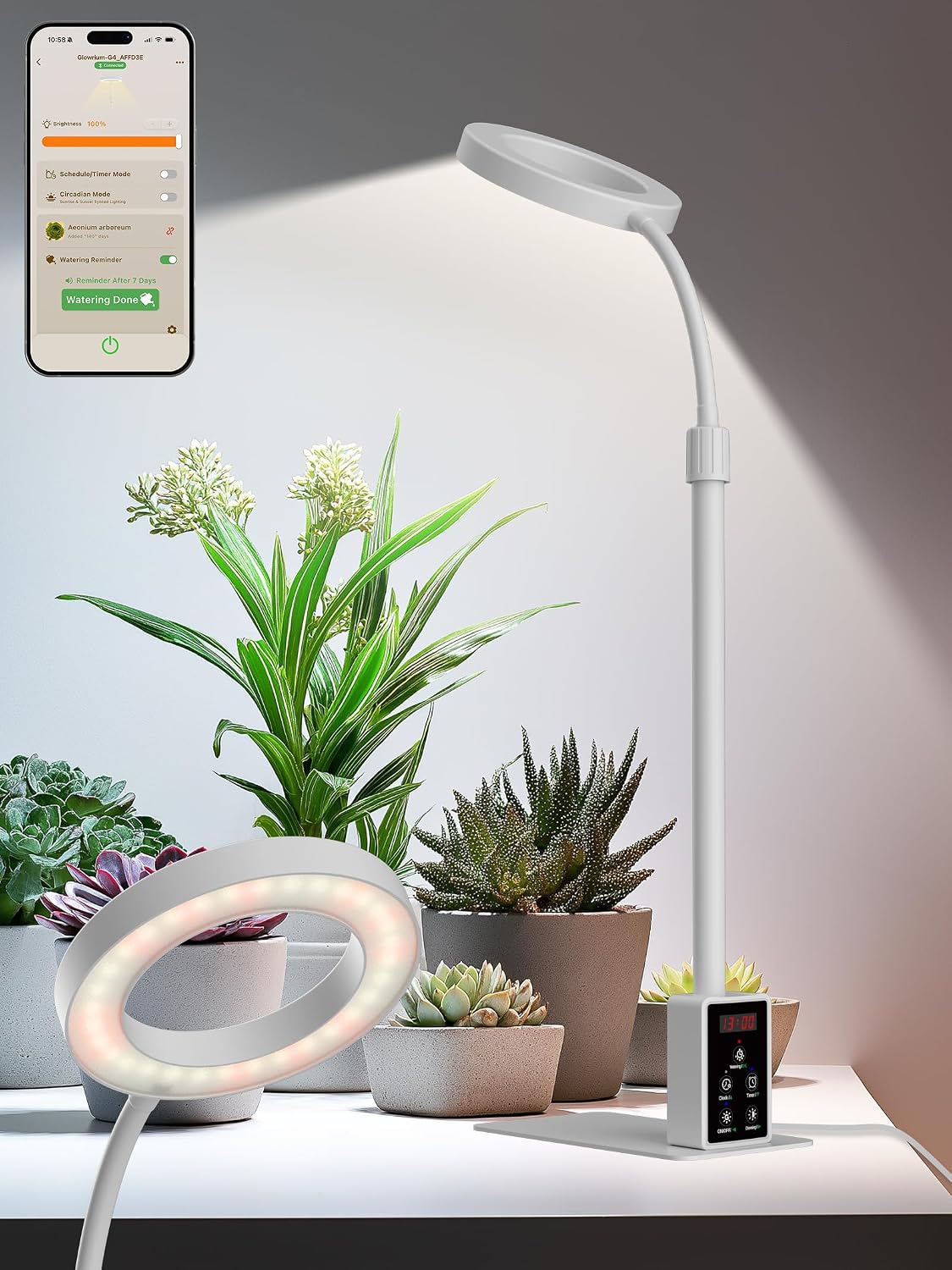 GLOWRIUM Smart Grow Lights for Indoor Plants, Full Spectrum LED Plant Light