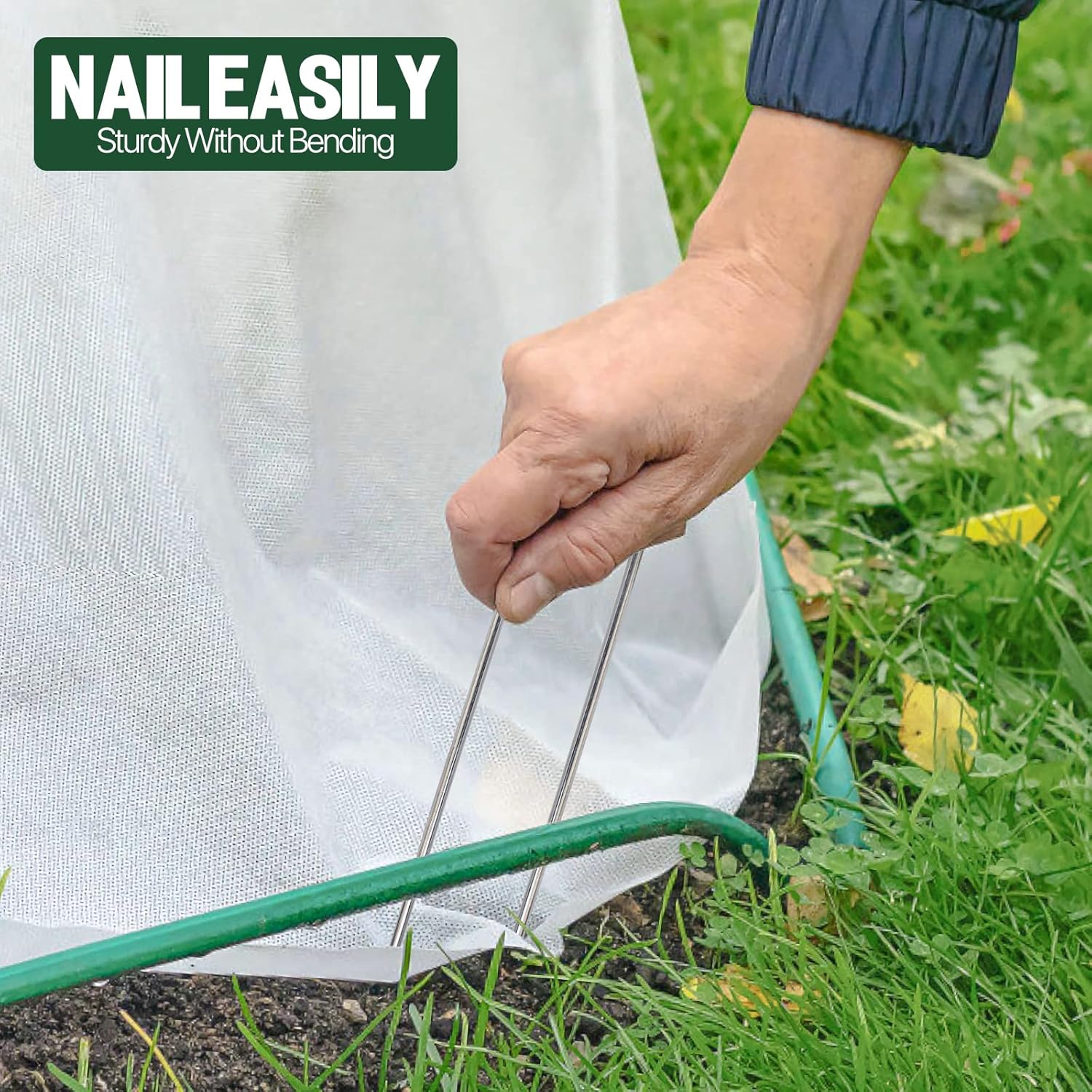 Landscape Staples 6 Inch 120 Pack 11 Gauge Galvanized Landscaping Fabric Pins Anti-Rust SOD Staples Ground Stakes for