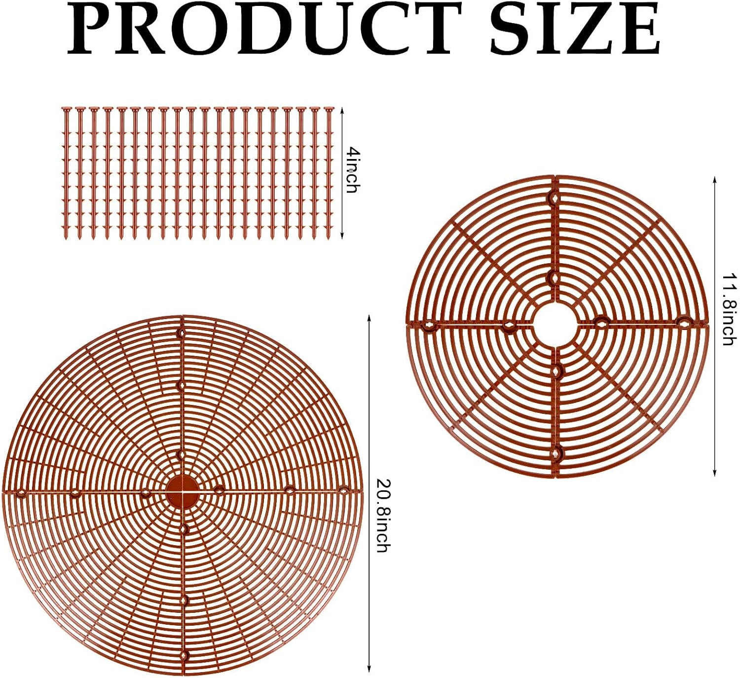6 Pcs Plant Pot Grid Soil Protector Covers Cuttable Flower Cover for Plant | 11.8''/20.8'' Plastic Plant Pot Cover with
