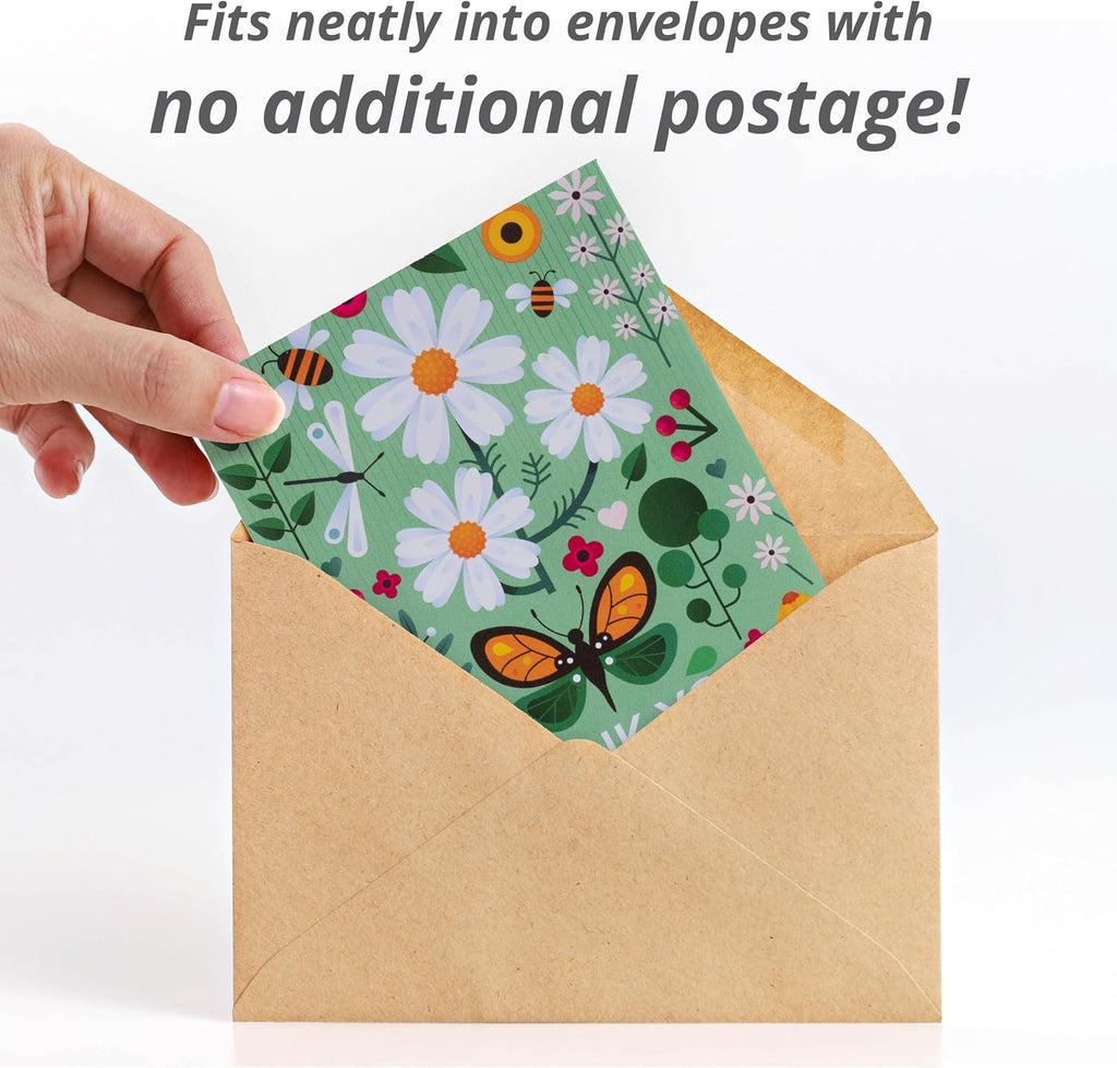 Thank You Packet - Pollinator Flower Mix - 25 Seed Packets - Perfect Eco-Friendly Thank You Gift - Non GMO Seeds, Green