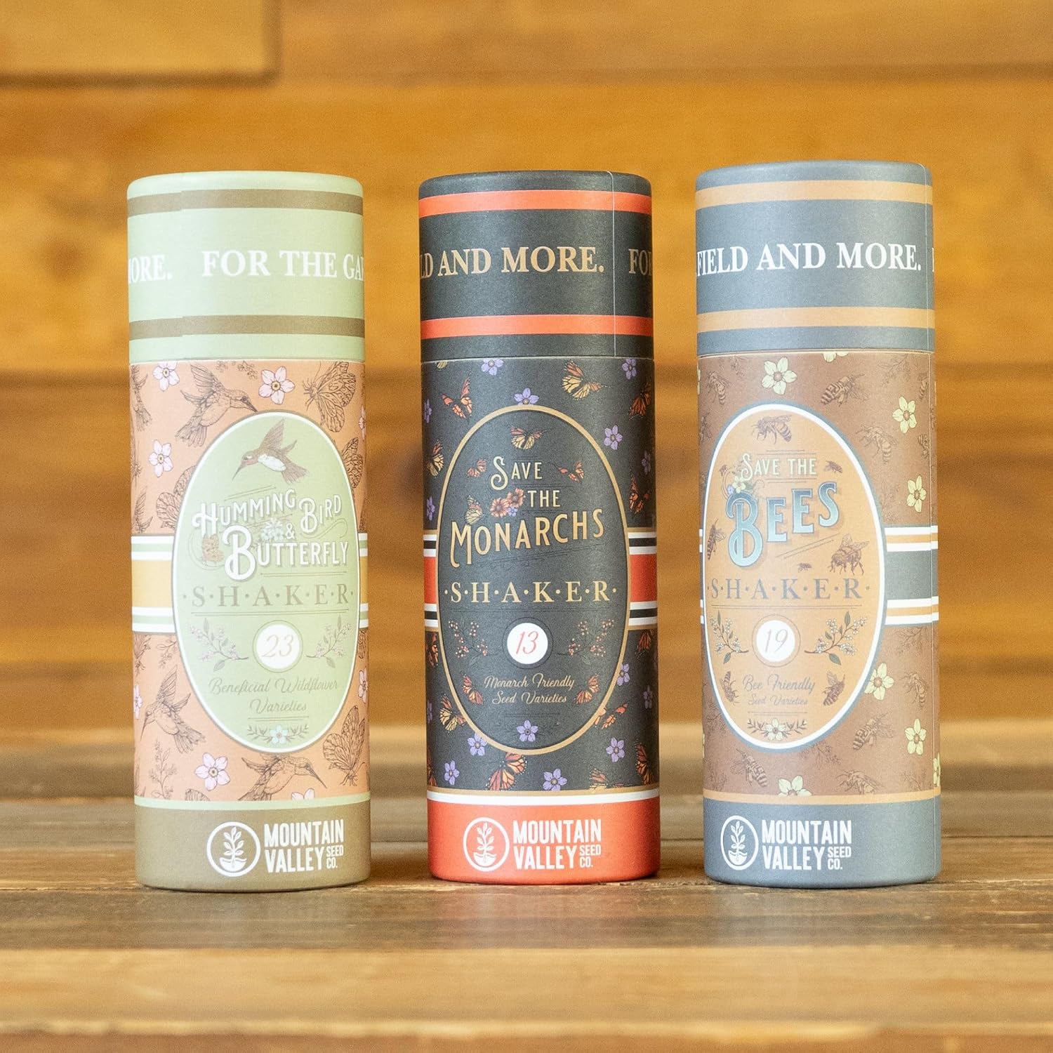 Mountain Valley Seed Co Pollinator Wildflower Seed Shaker Collection | 300,000+ Seeds Hummingbird & Butterfly, Monarch