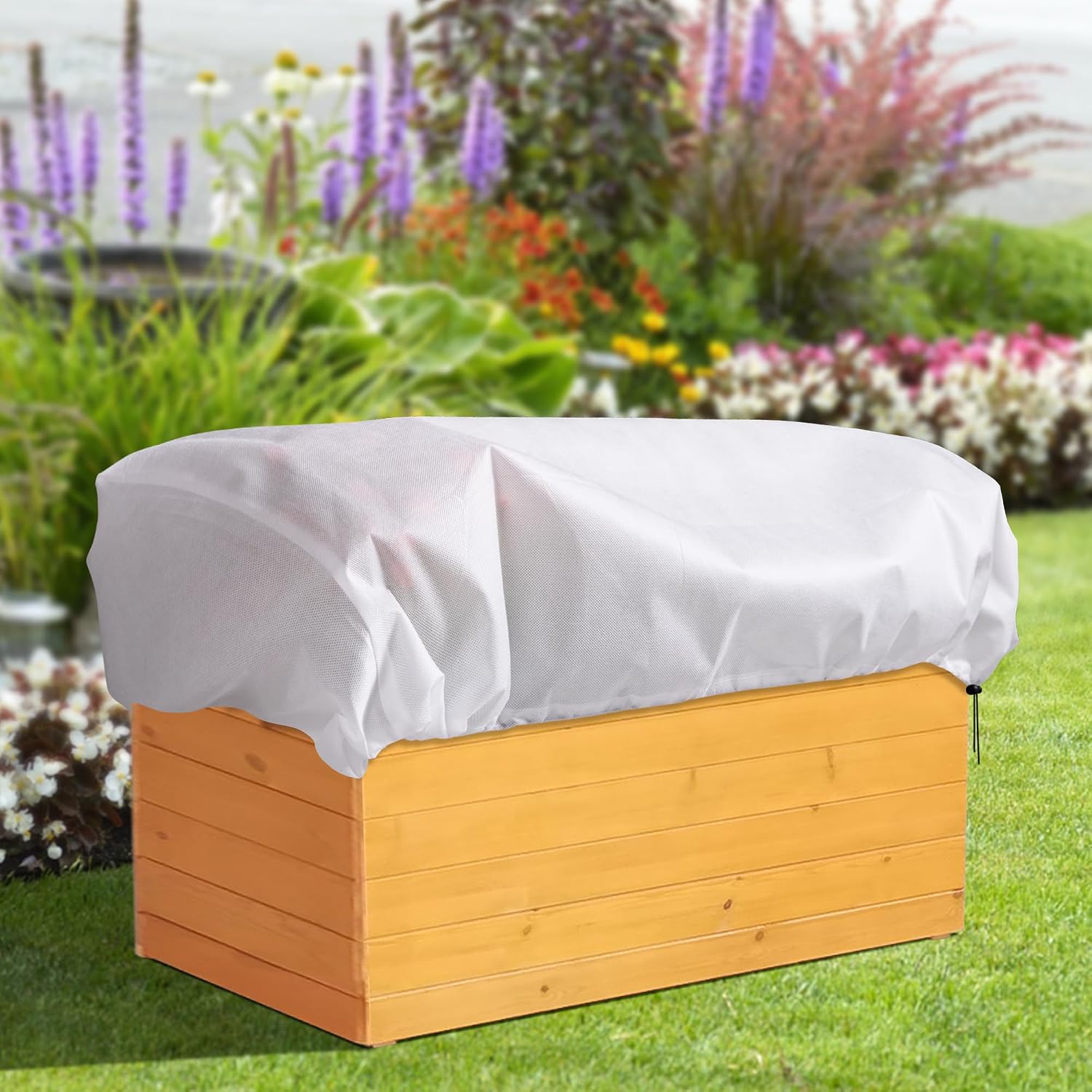 DECOHS 3 Pcs Rectangular Winter Plant Freeze Protection Cover - 39.3" x 17.7" x 15.7" Balcony Planter Box Cover - Frost