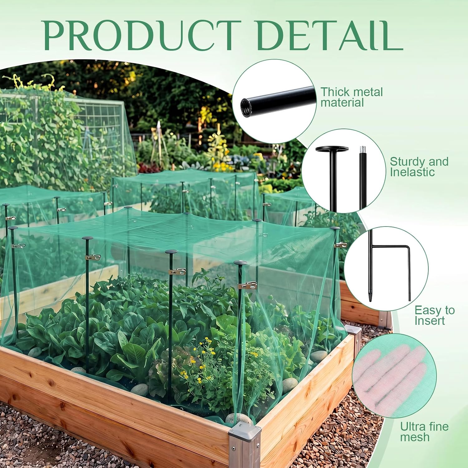Metal Garden Netting Kit, 16.4 x 9.84 ft,Green