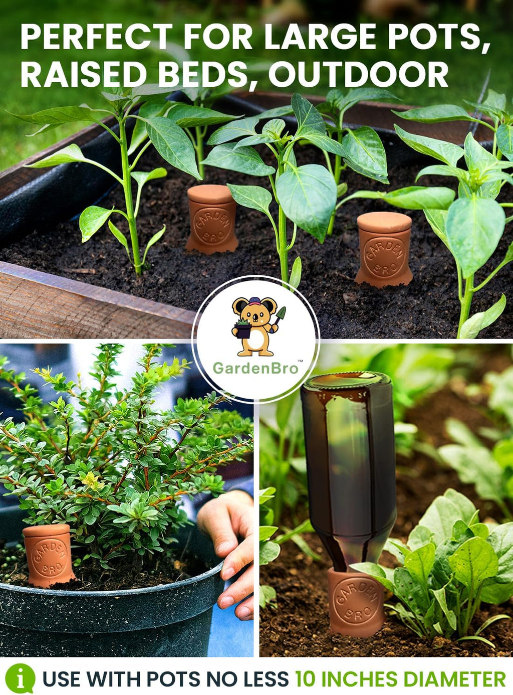 4 Pcs Ollas Terracotta Watering Pots Large - 14 Oz Terracotta Self Watering Globes For 1-week Easy To Refill - Clay