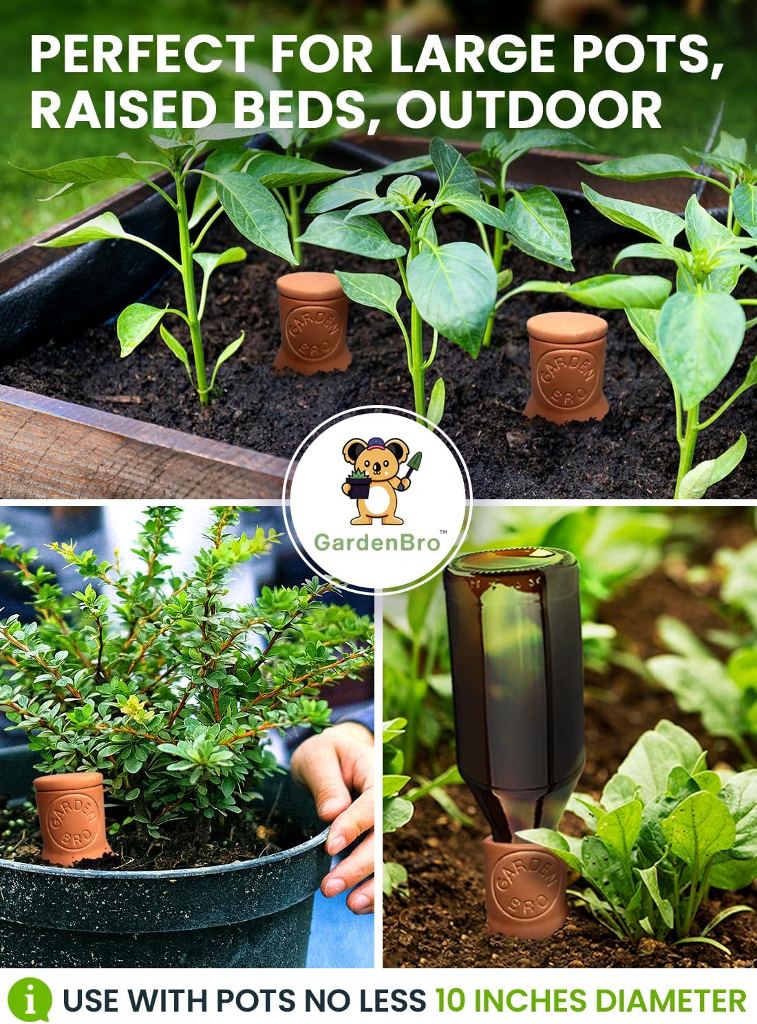 4 Pcs Ollas Terracotta Watering Pots Large - 14 Oz Terracotta Self Watering Globes For 1-week Easy To Refill - Clay