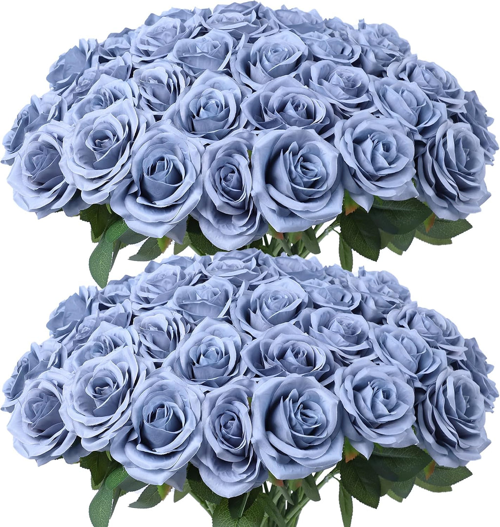 Auihiay 104PCS Gold Rose Artificial Flowers, Fake Roses