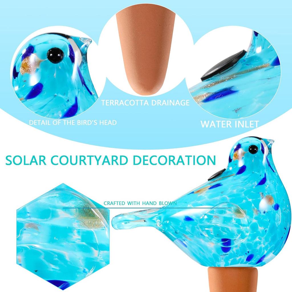 Glass Bird Shaped Plant Watering Ball Glass Automatic Watering Ball Flower Pot Insertion Spike Drip Irrigation Device