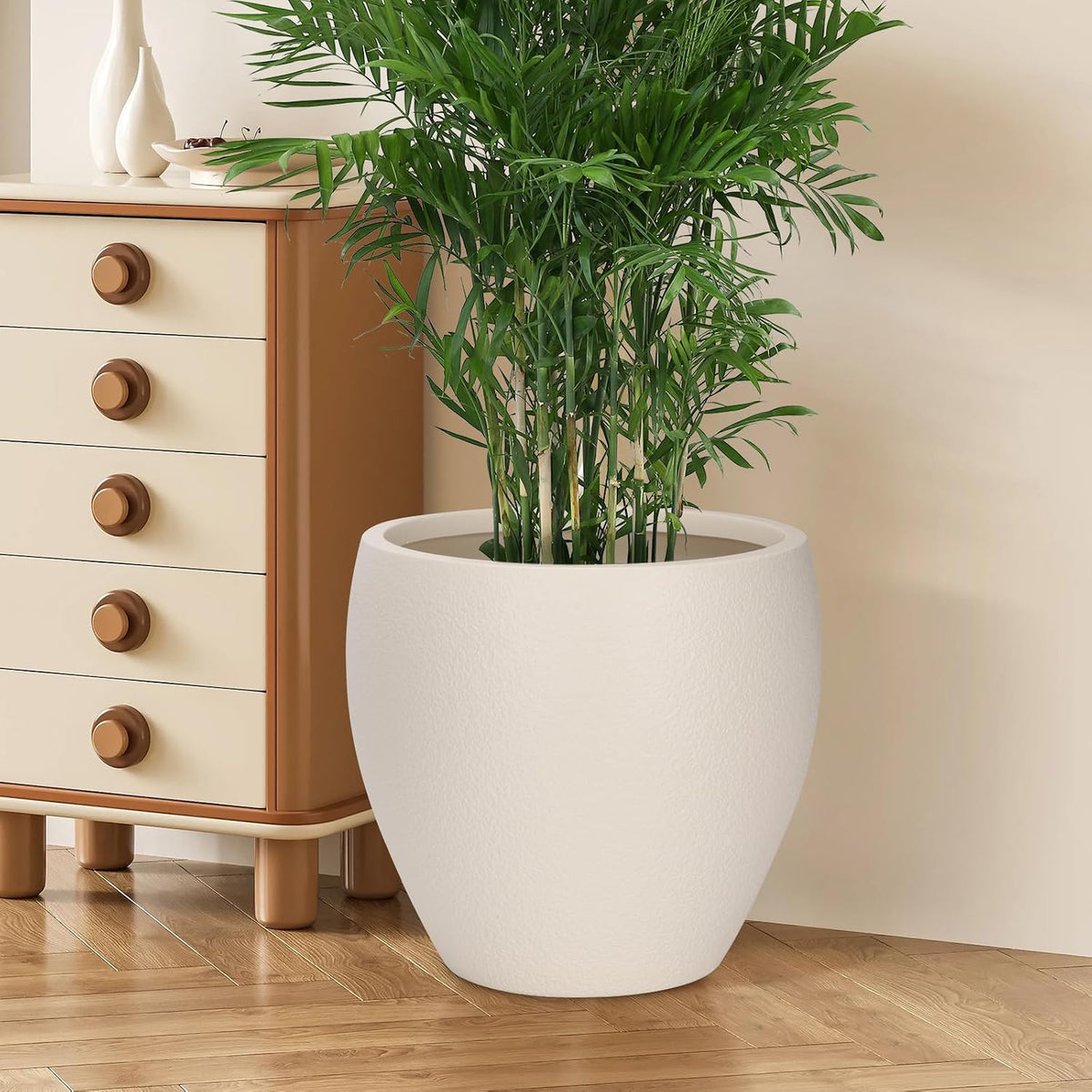 YNNICO Plant Pots 17.5/14.8/12.2 inch Set of 3, Flower Pots with Drainage Holes, Large Planters for Indoor Outdoor