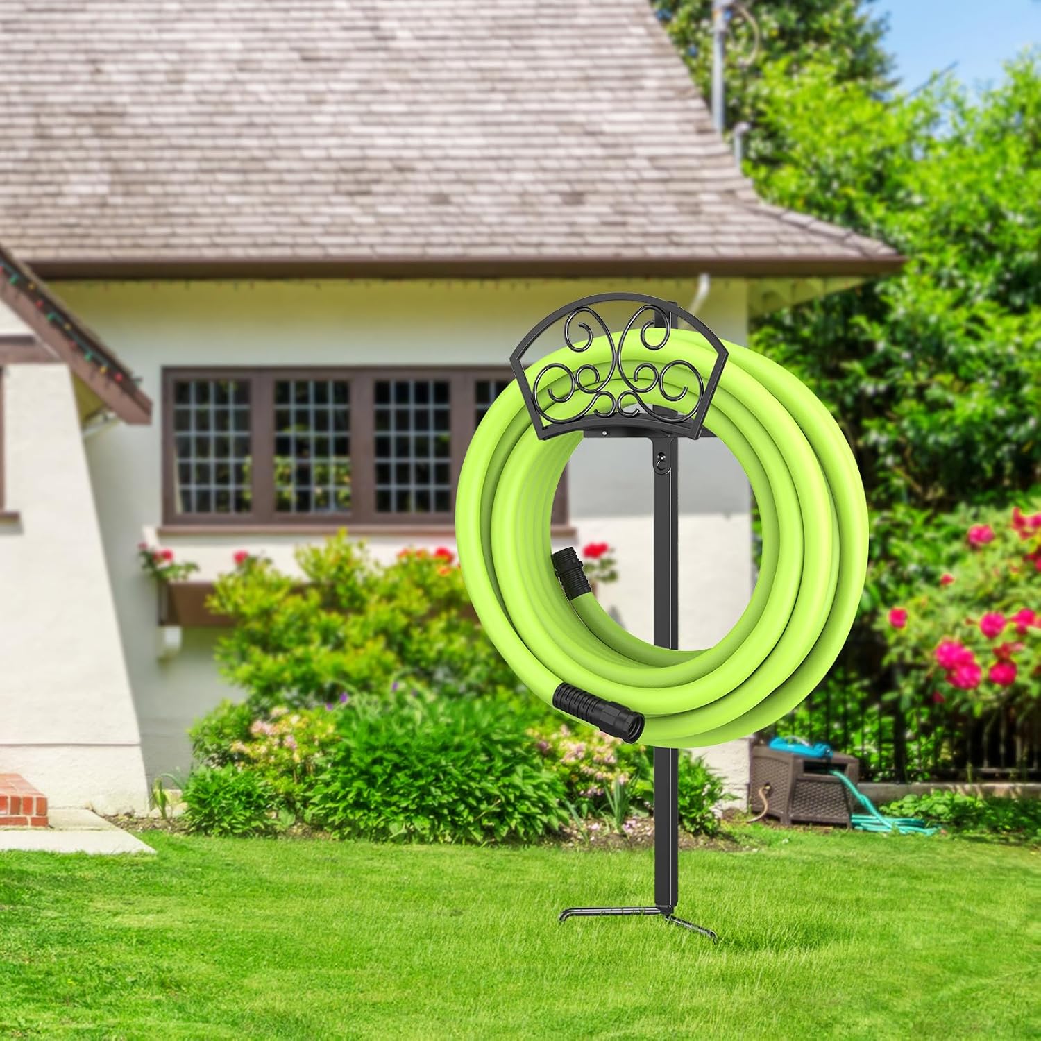 GOFORWILD Hose Holder, Holds 125-Feet of 5/8-Inch Hose, Gift | Garden Decorative Durable Hose Hanger Made of Gauge