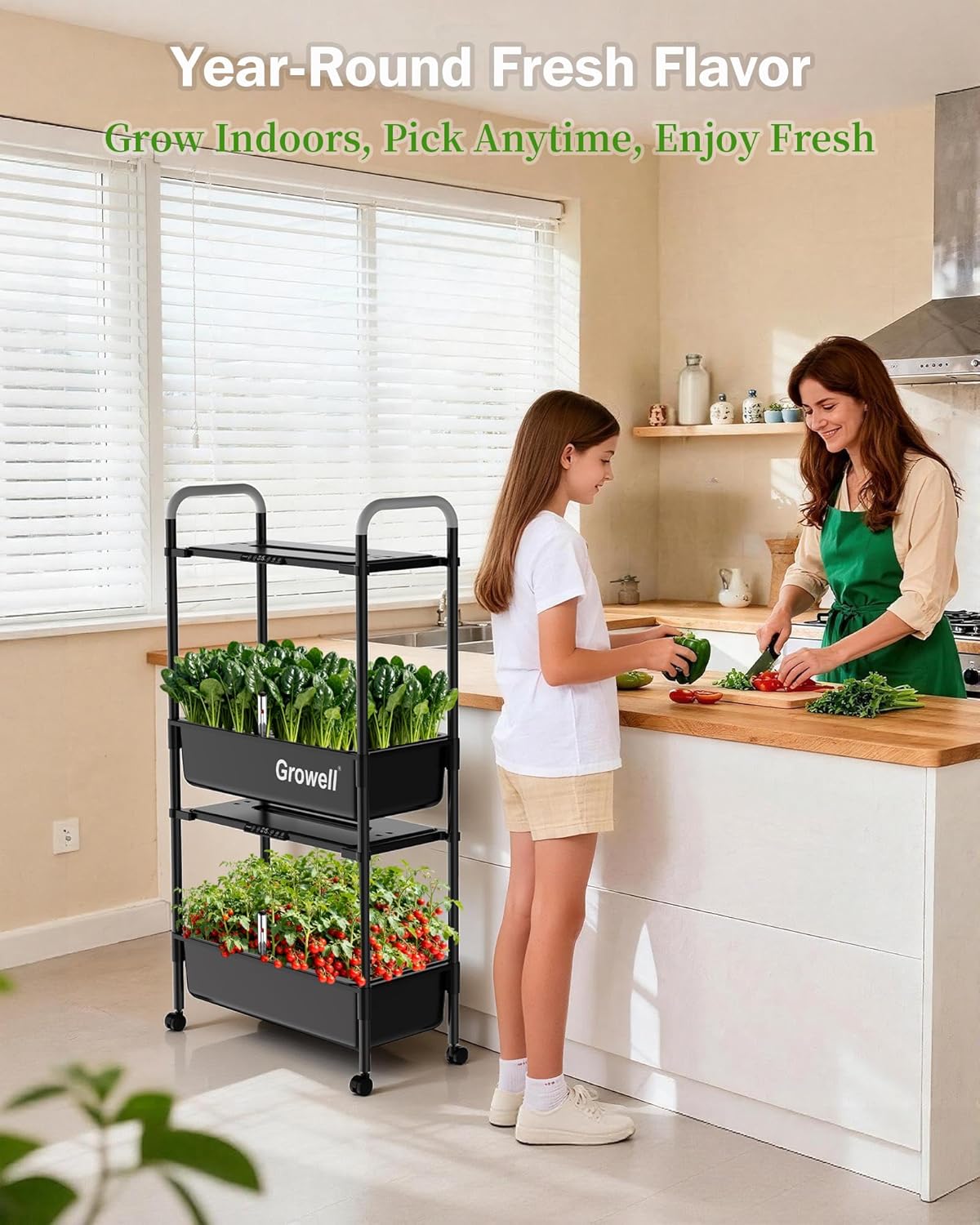 Growell Large Hydroponics Growing System Kit, 54 Pods Vertical Indoor Herb Garden Kit with LED Grow Light & Independent
