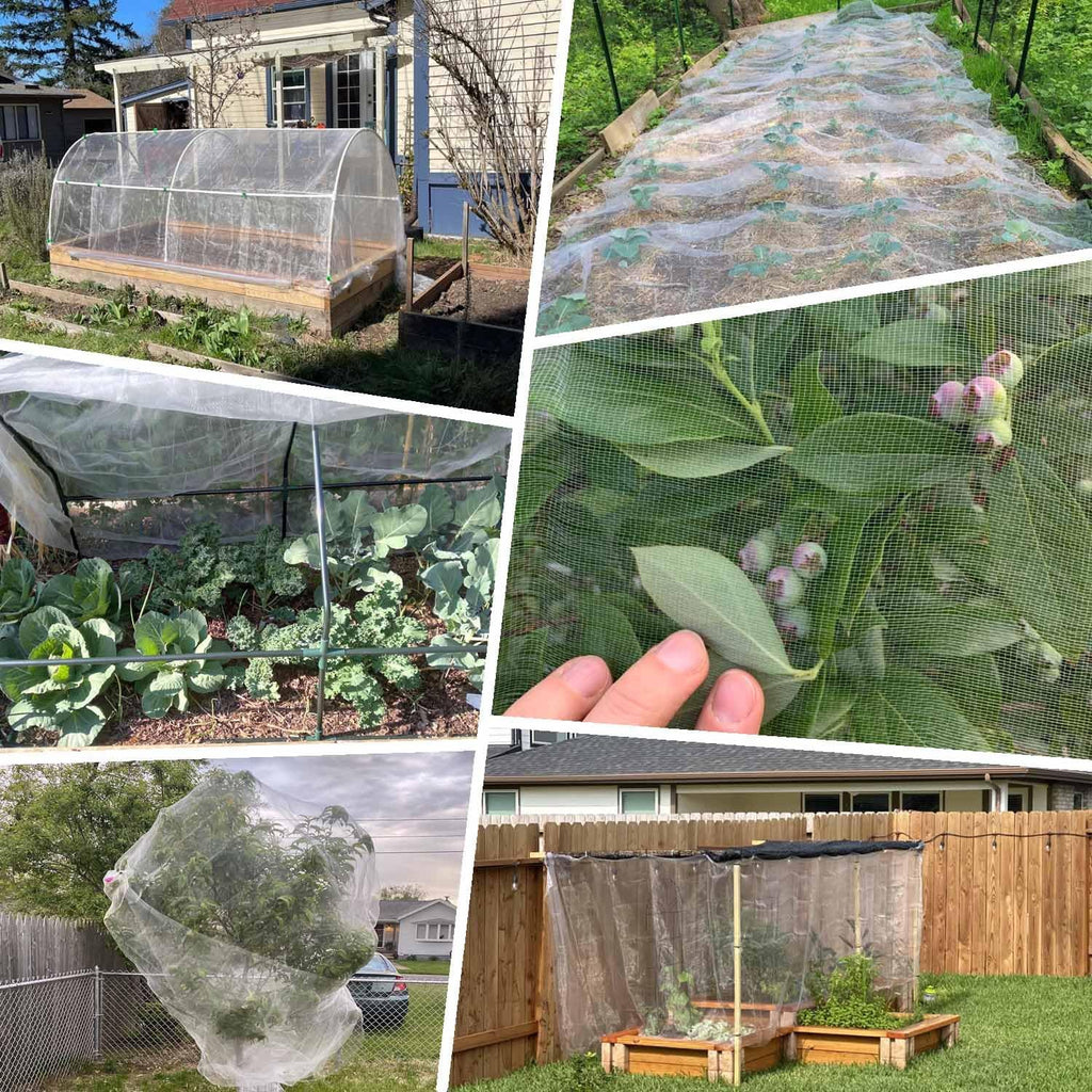 KLEWEE 10 x 50 FT Garden Mesh Netting, Ultra Fine Mesh Plant Netting Covers | Garden Netting for Raised Beds Vegetable