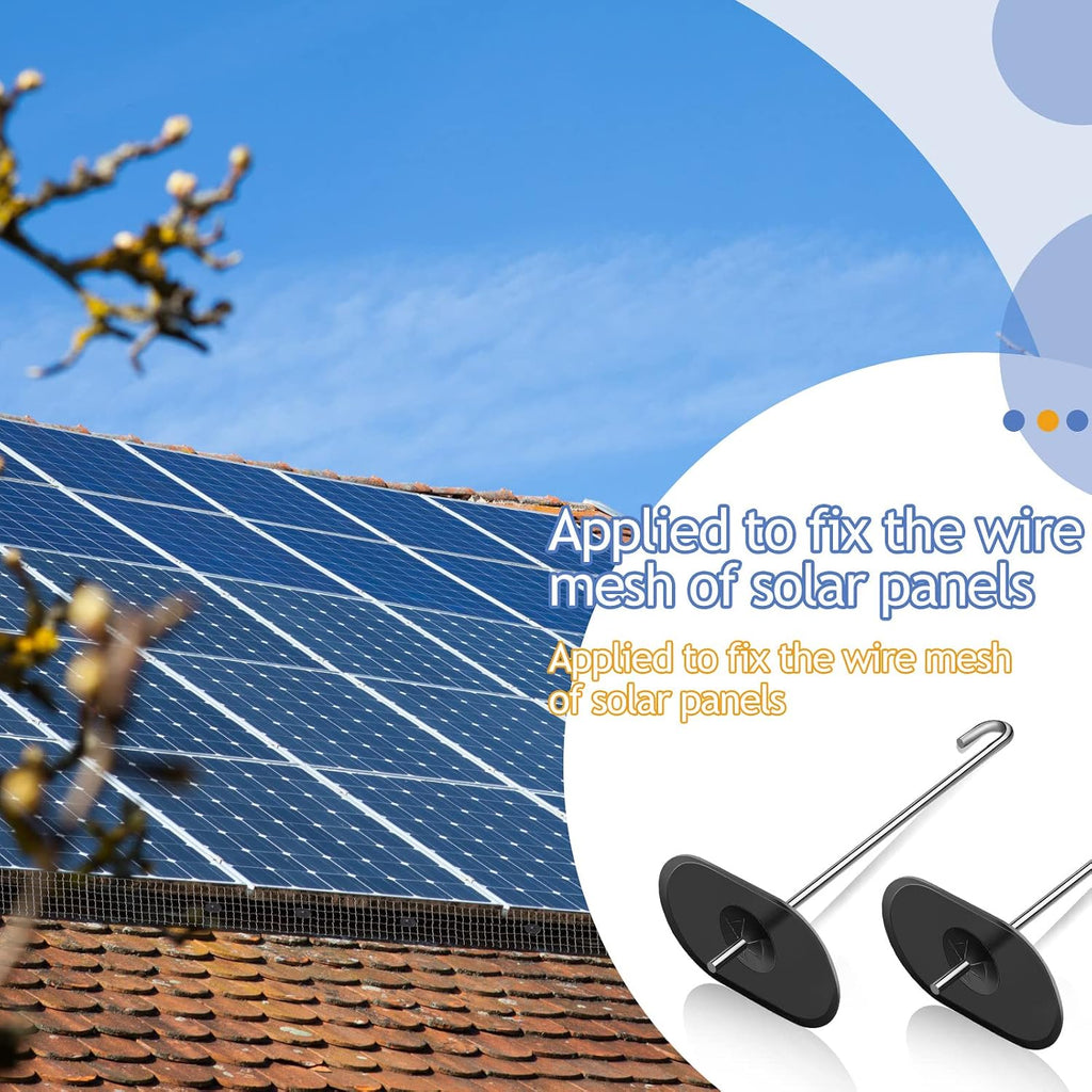Solar Panel Bird Guard Fastener Clips Guard Clips Kit for Bird Pigeon Fence Roll Kit Stainless Steel Critter Fastener