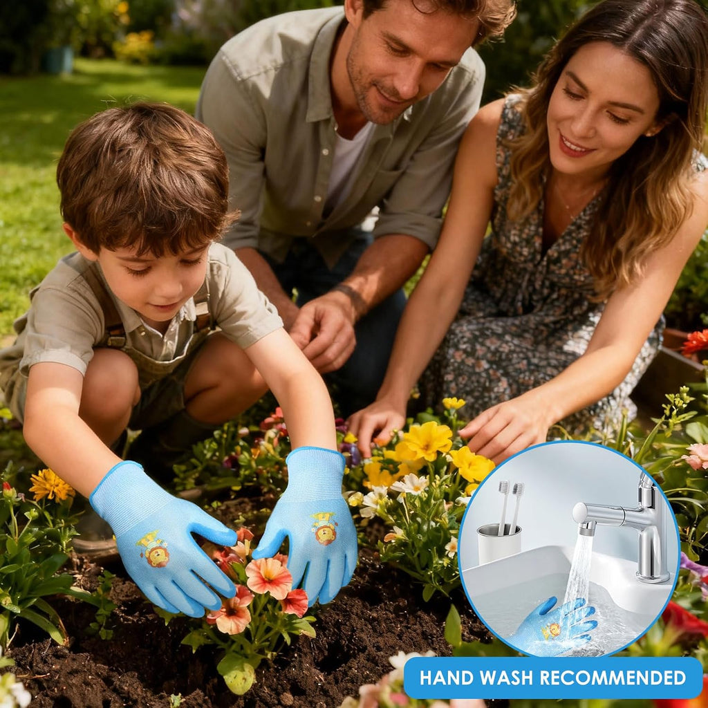 24 Pairs Kids Gardening Gloves For Age 9-13 Latex Coated Safety Work Gloves | Non Slip Children Yard Grippy Gloves for