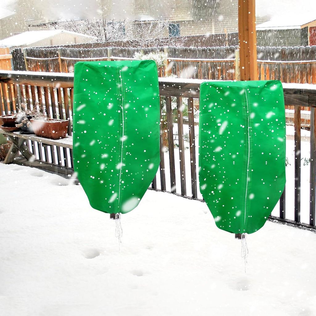 ERTIUANIO Plant Covers Freeze Protection 4 Packs 47" x32" Winter Rounded Top Frost Cloth Plant Covers Freeze Protection