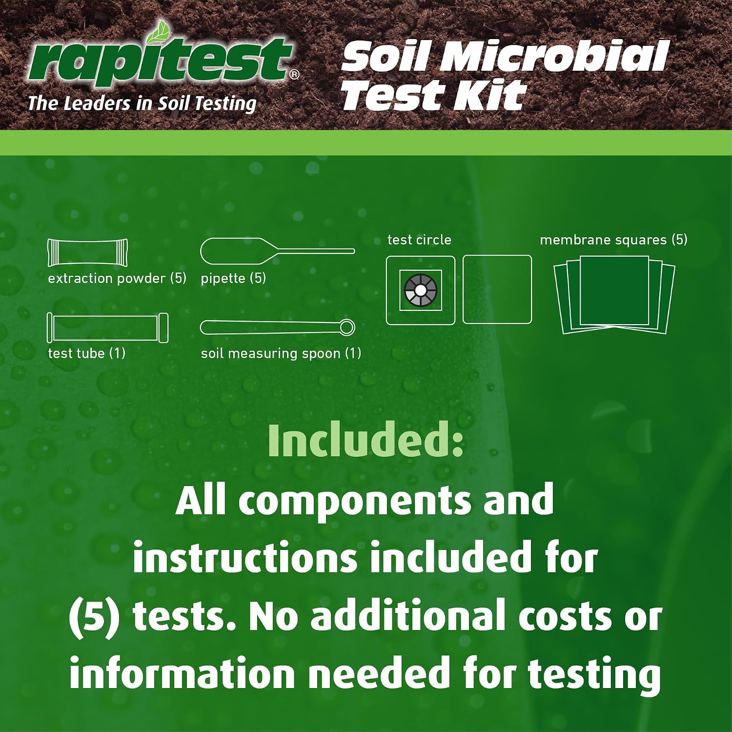 Rapitest® Soil Microbial Test Kit. Improve Soil Health and Activity. for use Along with Soil
