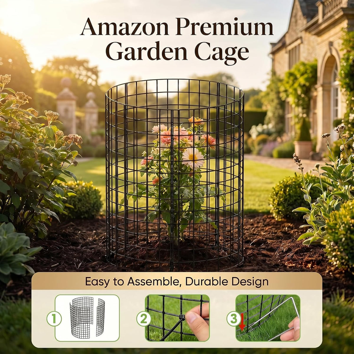 10 Packs Plant Protectors from Animals, 30Pcs 12"x 16" Large Metal Wire Mesh Garden Plant Cages for Outdoor Gardening