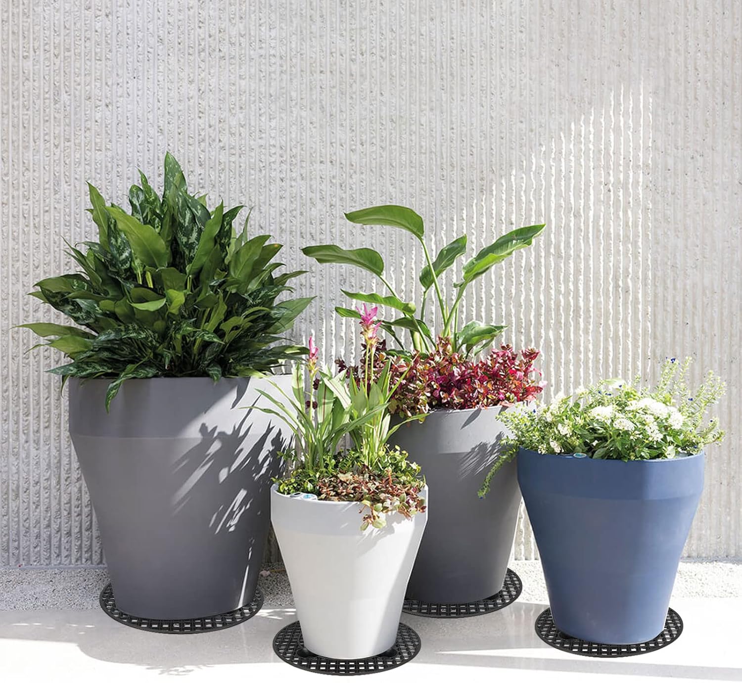 12 PCS Plant Risers for Inside Pots - 12 Inch Plastic Plant Stand Pot Elevator - Plant Lifter Deck Protectors for Pots