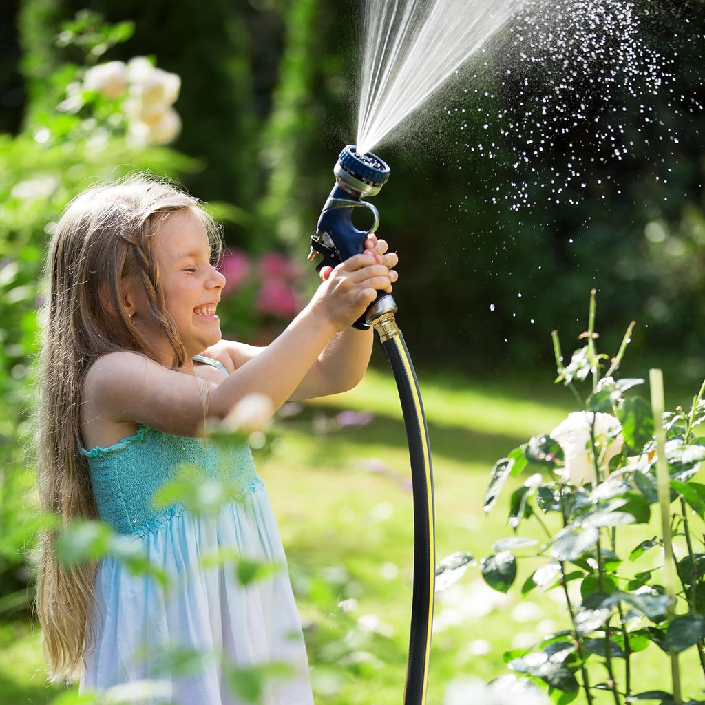 Solution4Patio Long Black Garden Hose 5/8 in. x 50 ft. -Kink Free, No Leaking, Male/Female Fittings -Heavy Duty Durable