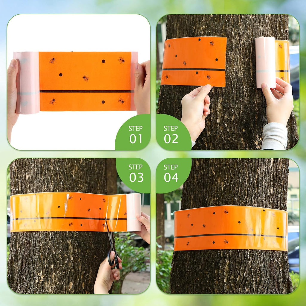 12 Rolls Spotted Lantern Fly Tree Trap 30 Feet Each Roll Lanternfly Tree Outdoor Fruit Fly Sticky Strips Paper Insect