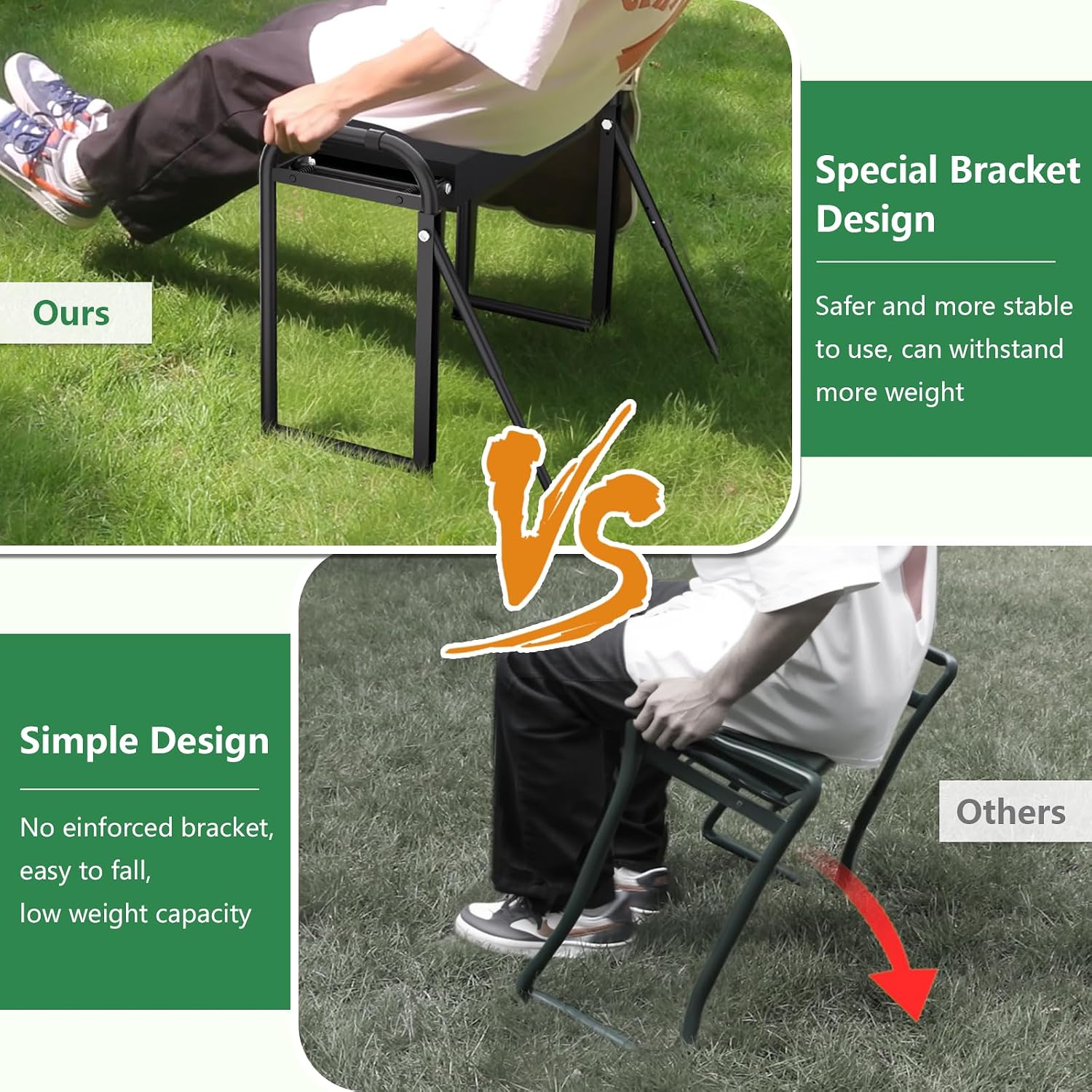 seasky Foldable Garden Kneeler and Seat, Anti-Tipping Gardening Bench Widened Thick Soft Kneeling Pad, Heavy Duty
