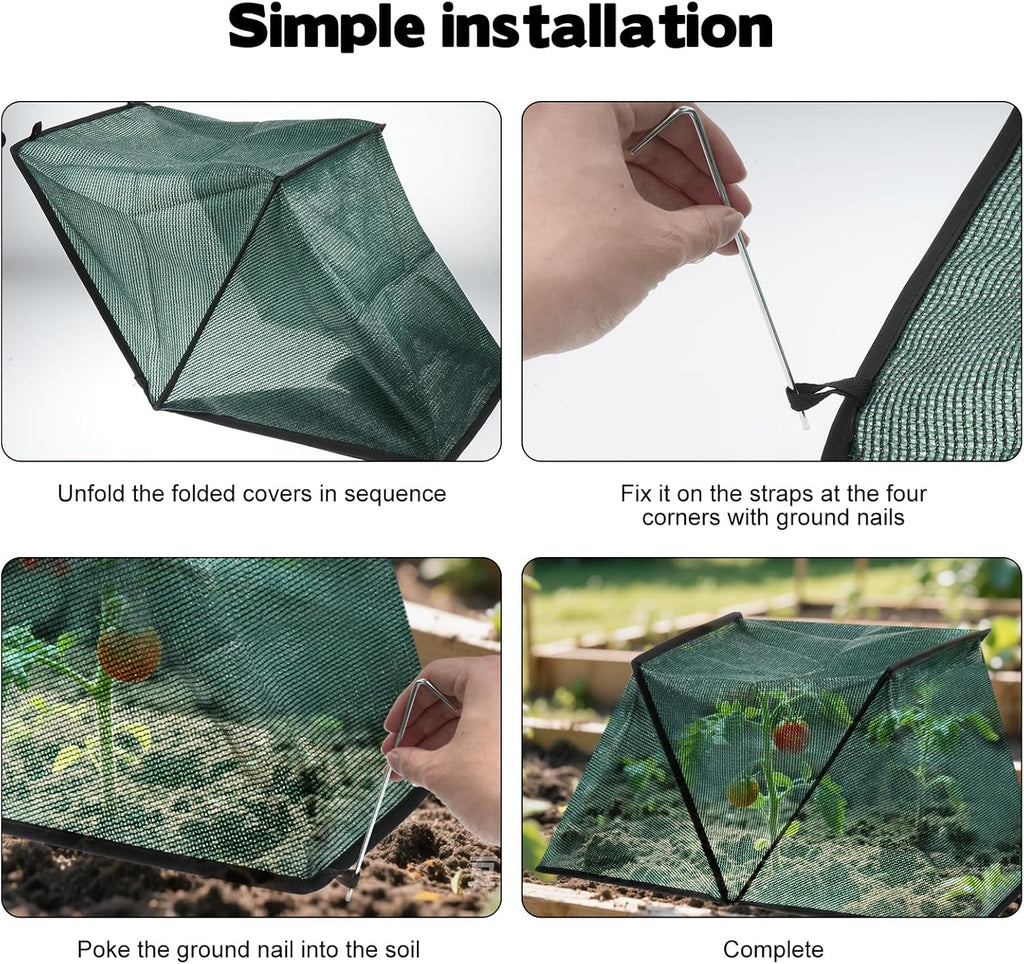 CIEOVO 32.5" x 13" x 15.7" Garden Plant Shade Tent, Foldable Raised Garden Beds Plant Protector Sun Shade Cloth with