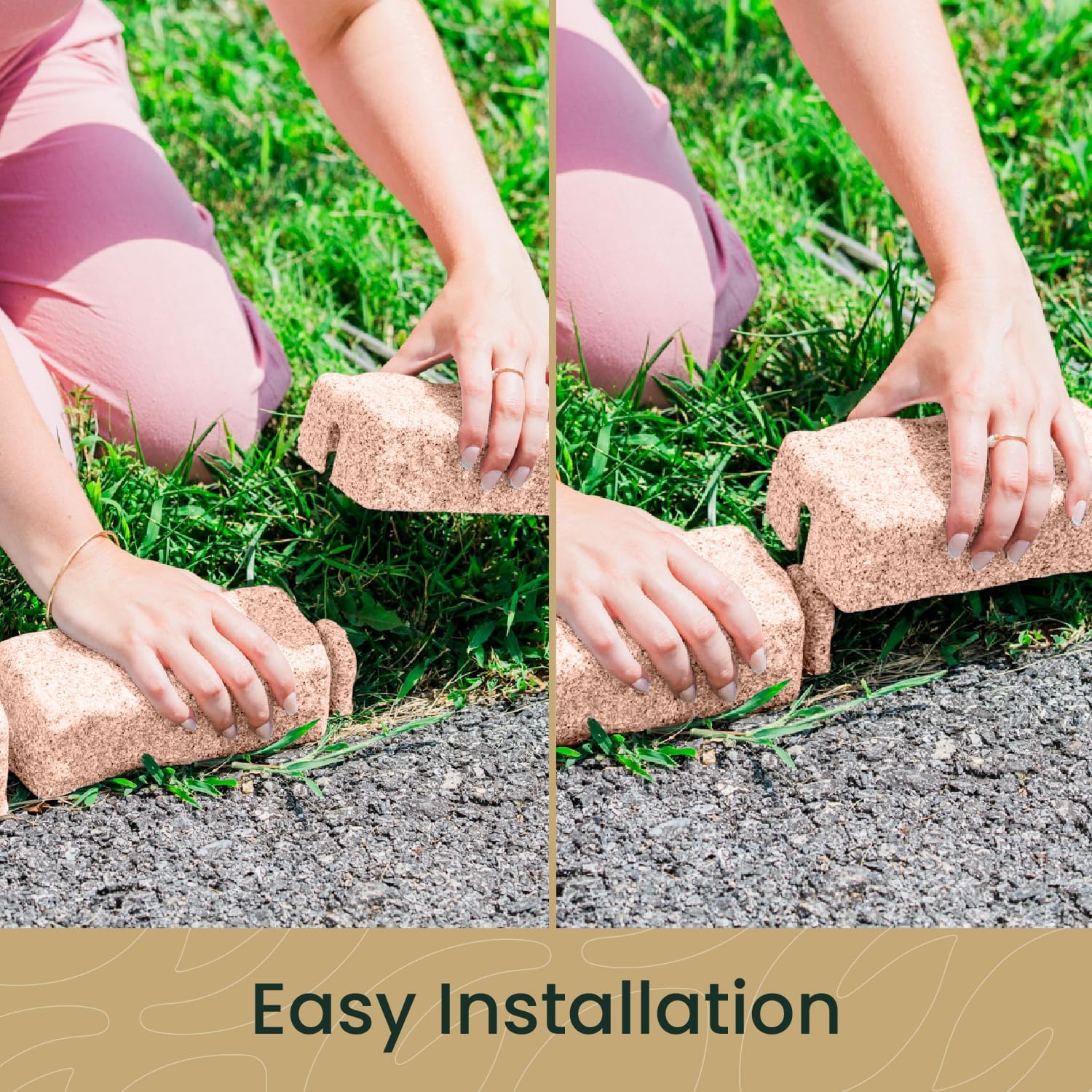 Landscape Edging | Garden Edging Border | Polyrock Bricks for Lawn Edging, Flower beds, Pathways & Yard Edging– 1 Pack