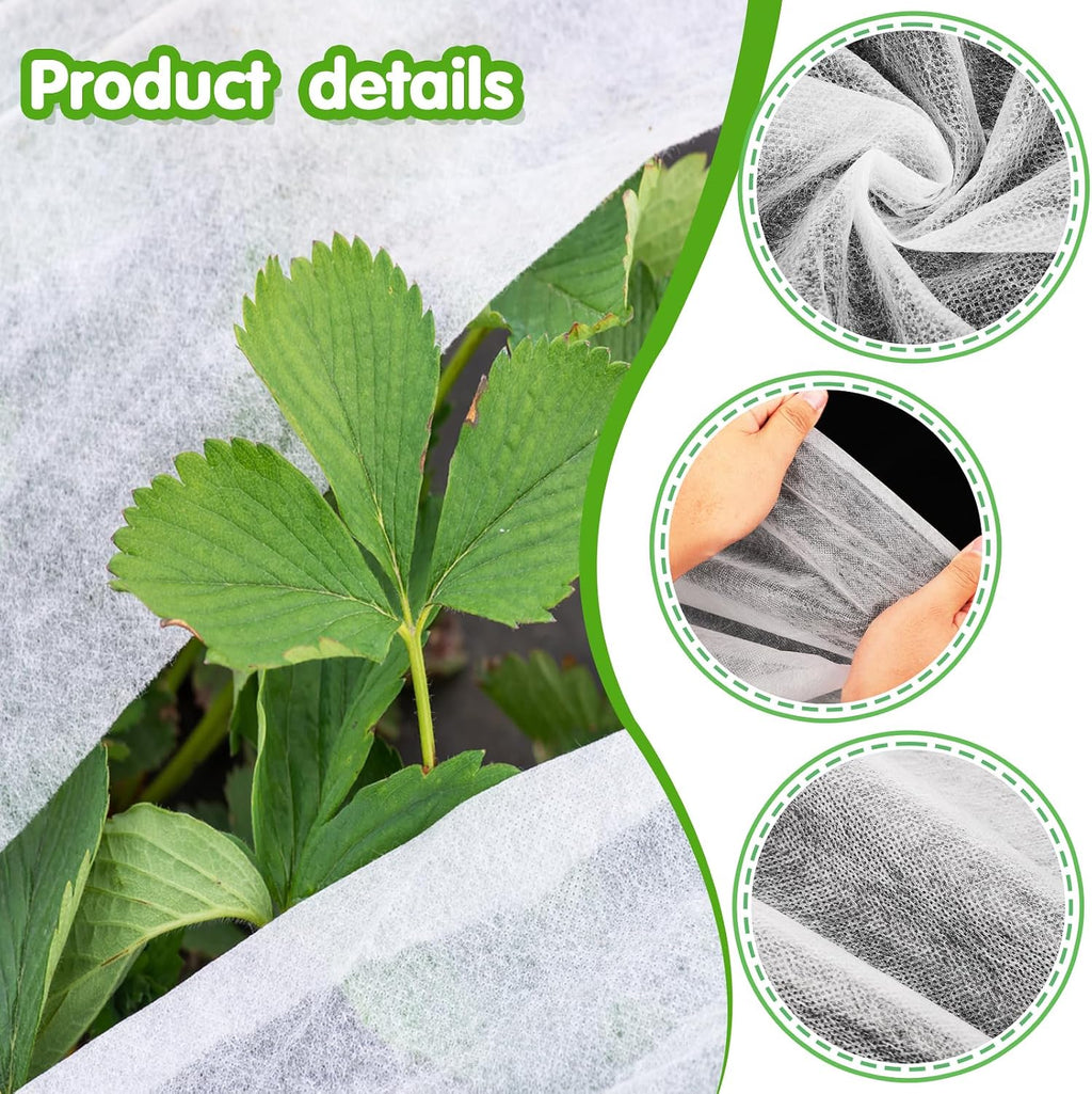 2PCS 10 Ft x 50 Ft Plant Covers Freeze Protection 1.05 oz/yd²Frost Blankets for Winter Outdoors Plants Floating Row