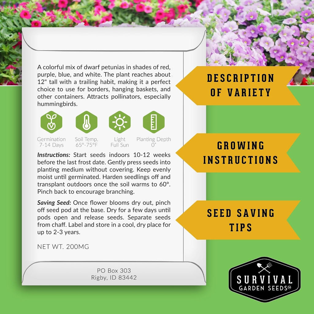 Hydroponic & Indoor Garden Seed Kit – Survival Garden Seeds | 20 Compact Heirloom Vegetable & Herb Varieties