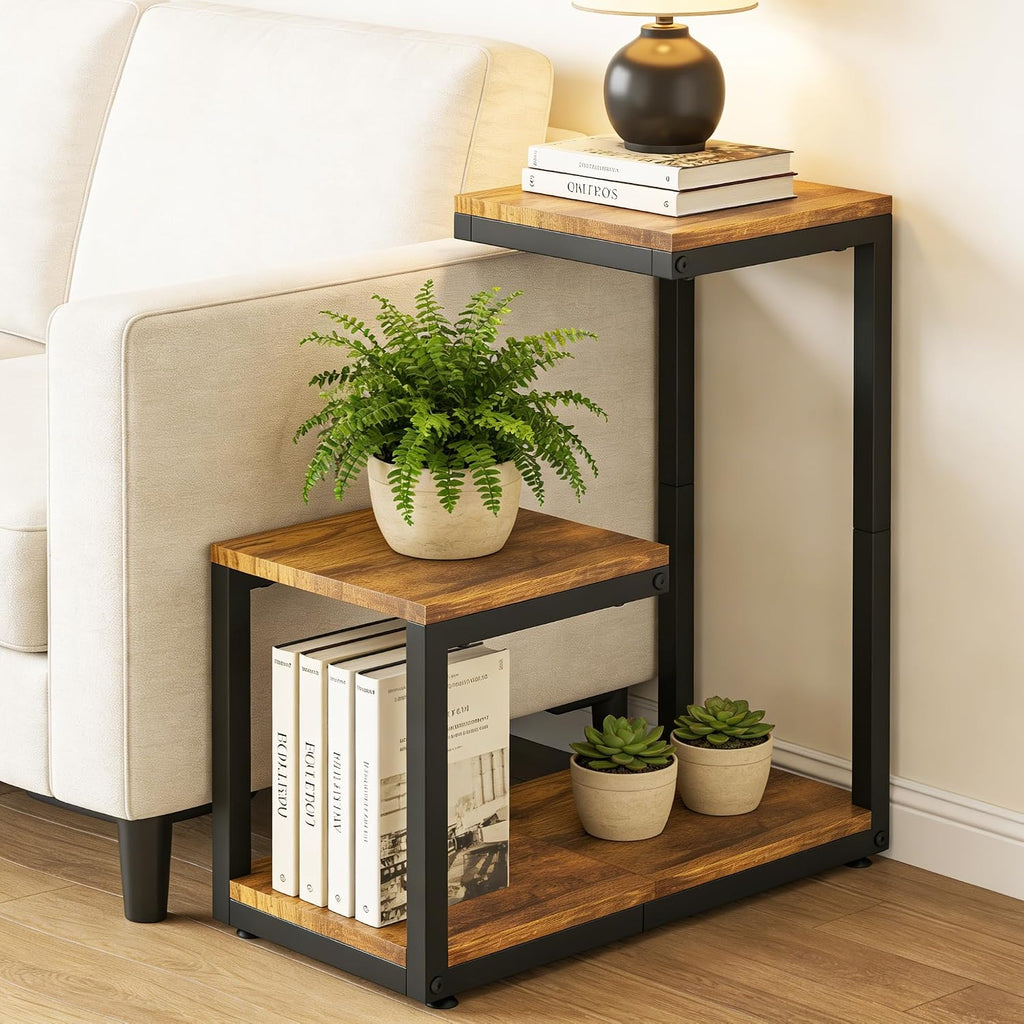 3 Tier Plant Stand Indoor, Thickened Metal Wood Corner Plant Shelf Stands for Multiple Plants, Indoor Tall Plants Stand