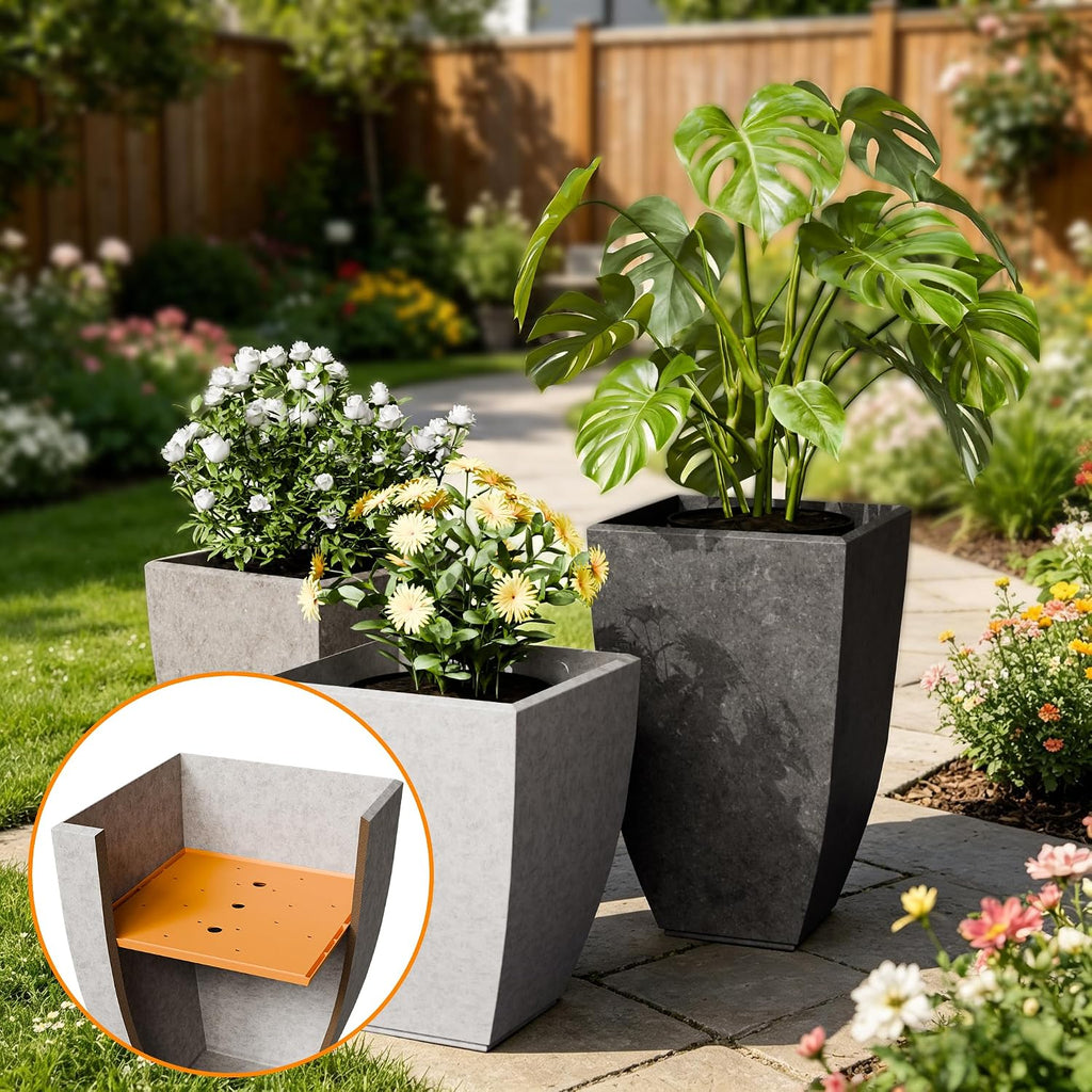 2-Pack Square Planter Insert for Large Pots, 13 Inch | Use Less Potting Soil, Planter Accessories for Indoor & Outdoor