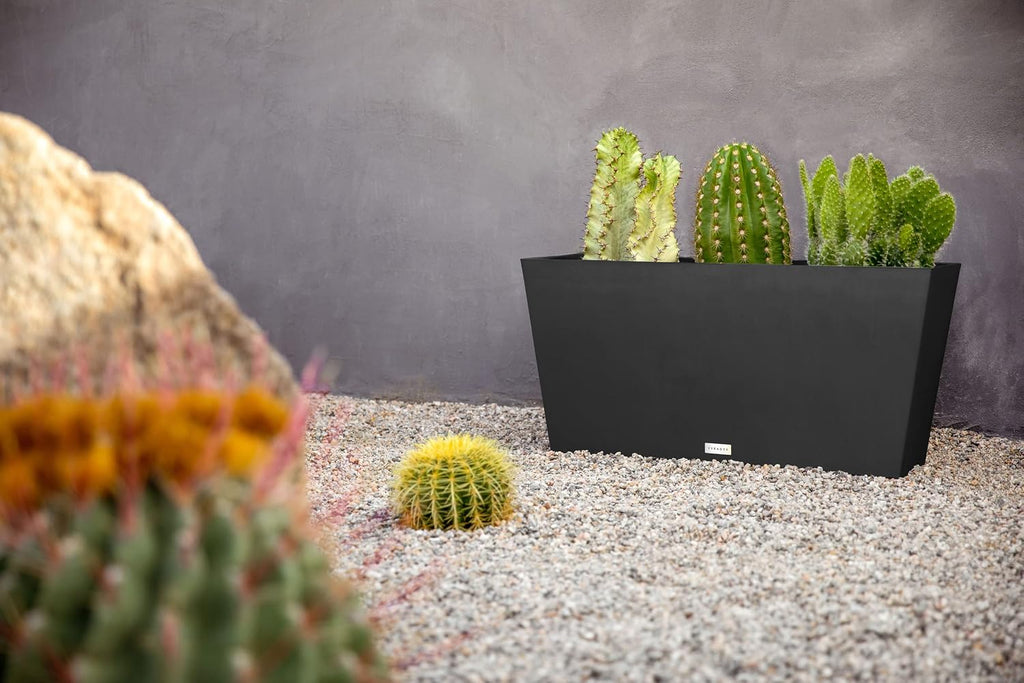 Veradek Pure Series Midori Planter - Wide Outdoor Planter | Made From Durable Plastic With Pre-Drilled Drainage Holes.