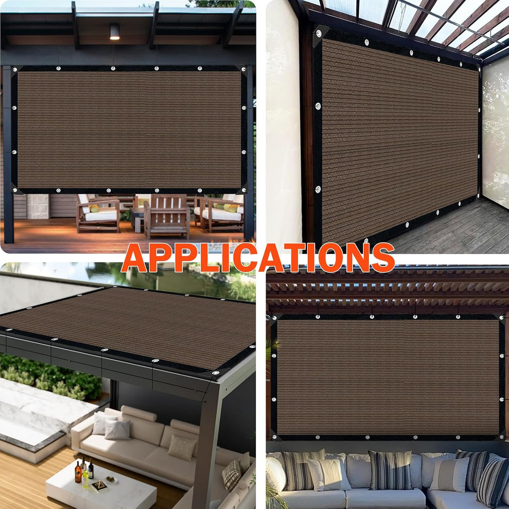 Sun Shade Cloth for Outdoor Patio,Pergola Shade Cover with Grommets Deck Shade Privacy Screen Balcony,90% UV Protection