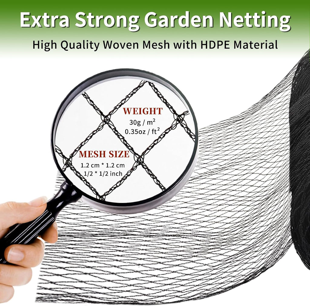 Bird Netting for Garden Protection - 13 x 40 FT Heavy Duty Poultry Bird Netting for Chicken Coop with Ties & Staples