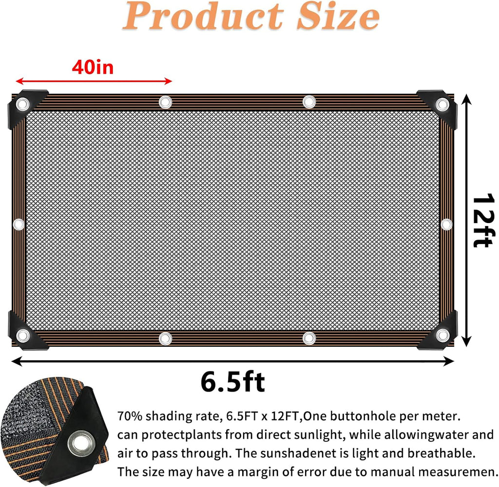 Shade Cloth - for Plants Greenhouse, 70% Sunblock Shade Sails -for Outdoor Garden Pergola Patio Lawn, Sun Protection