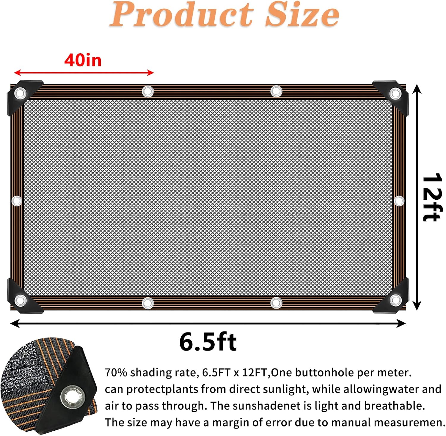 Shade Cloth - for Plants Greenhouse, 70% Sunblock Shade Sails -for Outdoor Garden Pergola Patio Lawn, Sun Protection