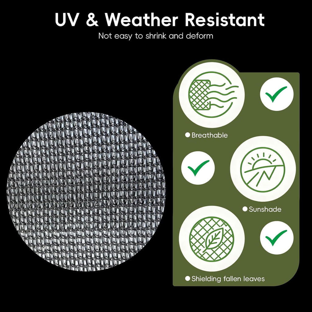 70% Black Shade Cloth 10x20 ftHeavy Duty Mesh Tarp with Grommets Weather-Resistant Sun Shade Netting for Dump Trucks