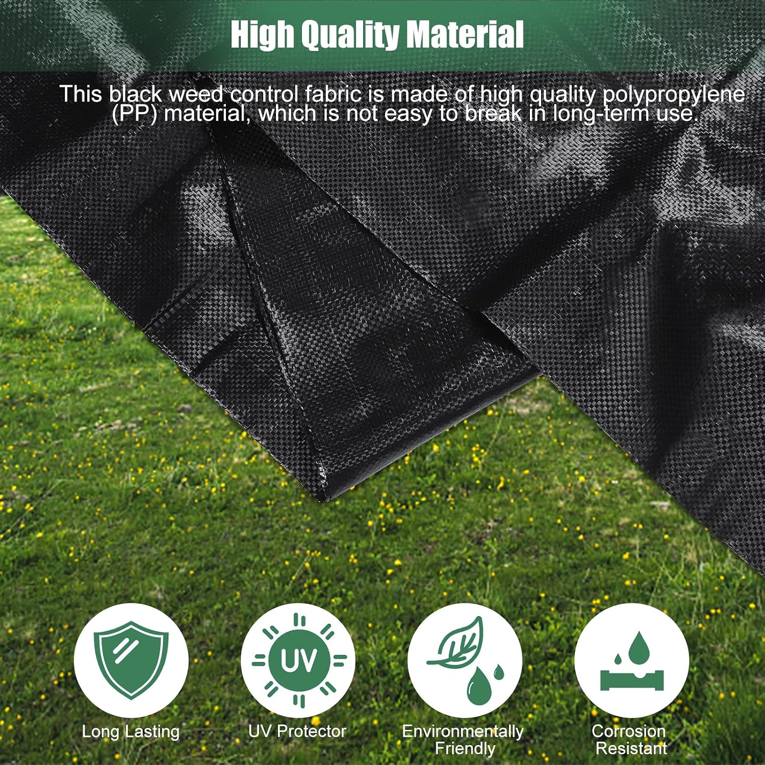4 x 100FT Garden Weed Barrier Landscape Fabric Heavy Duty Weed Fabric Barrier Premium Garden Ground Cover Weed Control
