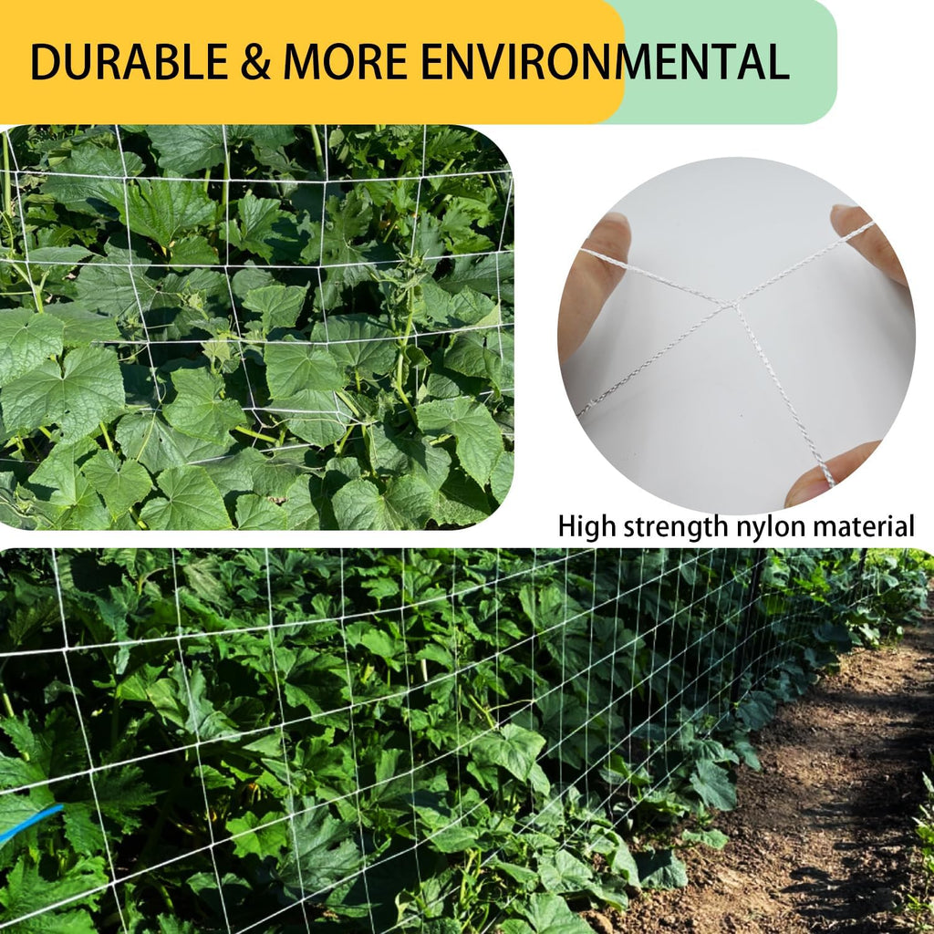 Soft Mesh Nylon Trellis Netting Roll, 5 x 350 Ft Heavy Duty Reinforced Garden Plant Support Mesh for Climbing