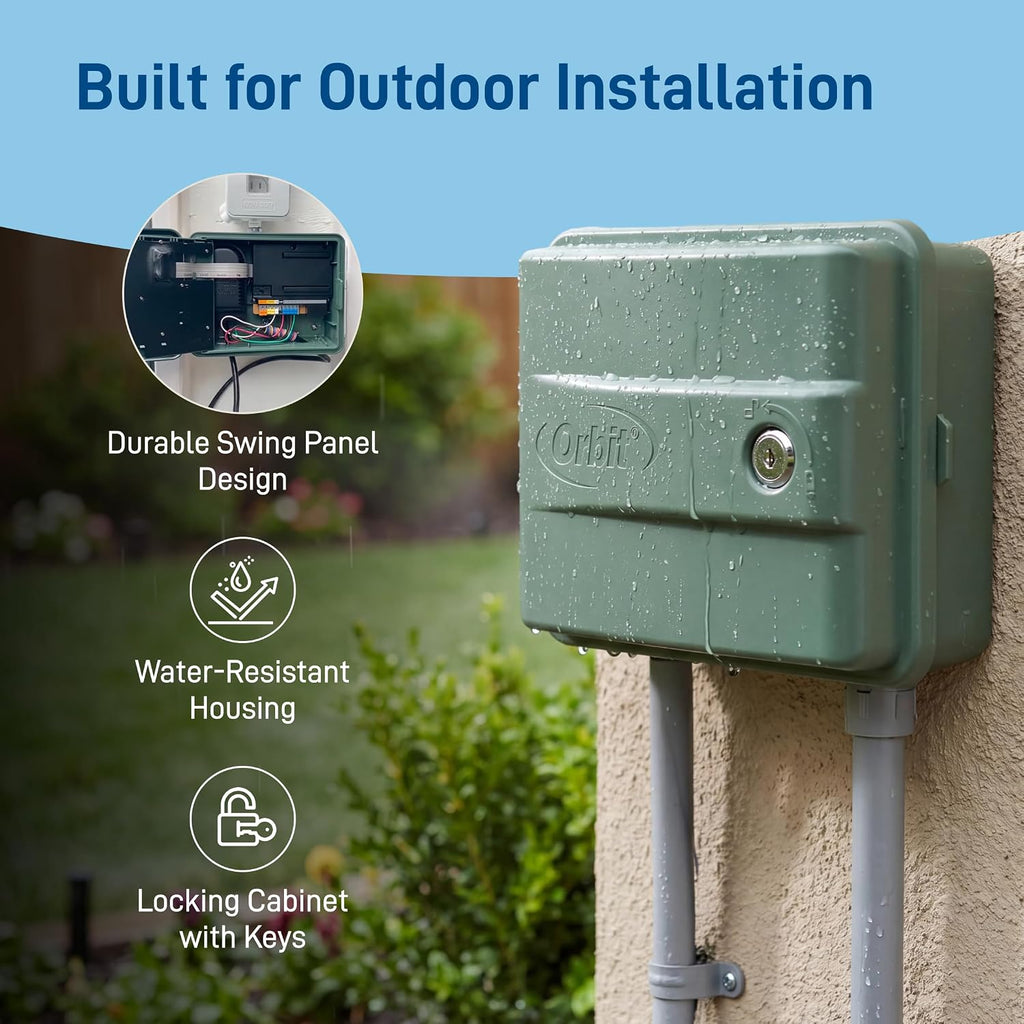 Orbit 4-Station Outdoor Swing Panel Sprinkler System Timer - for Residential Lawn Watering - Multi-Station Irrigation